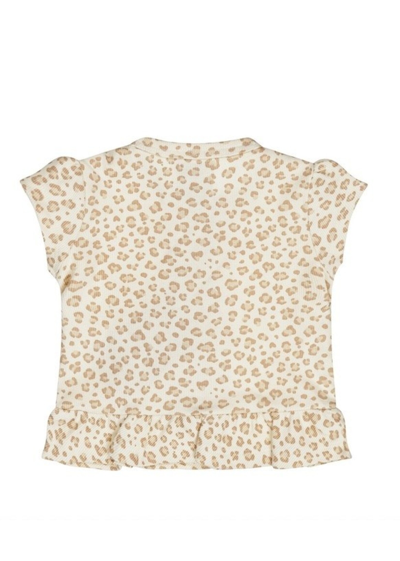 Dirkje Dirkje, Girls' Leopard Print T-shirt  || Off White