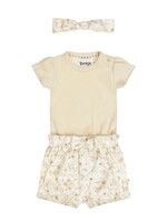 Dirkje Dirkje, Baby Romper, Shorts & Headband Set || off-white
