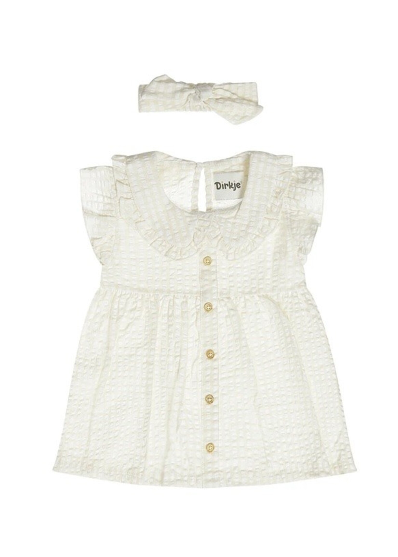 Dirkje Dirkje,  Organic Baby Dress & Headband || Sand