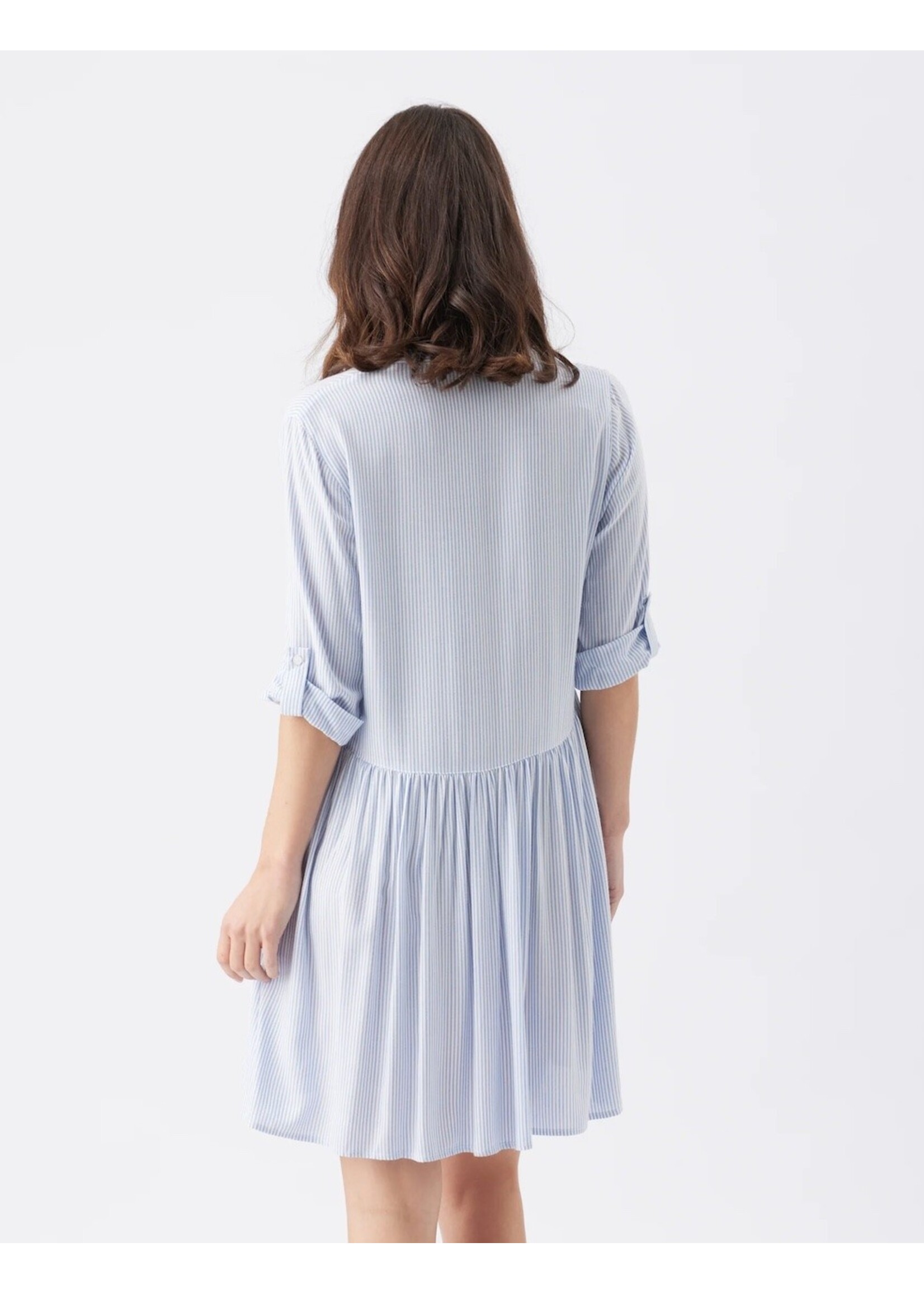 Ripe Maternity Ripe Maternity, Sam Stripe Dress || Sky Blue / White