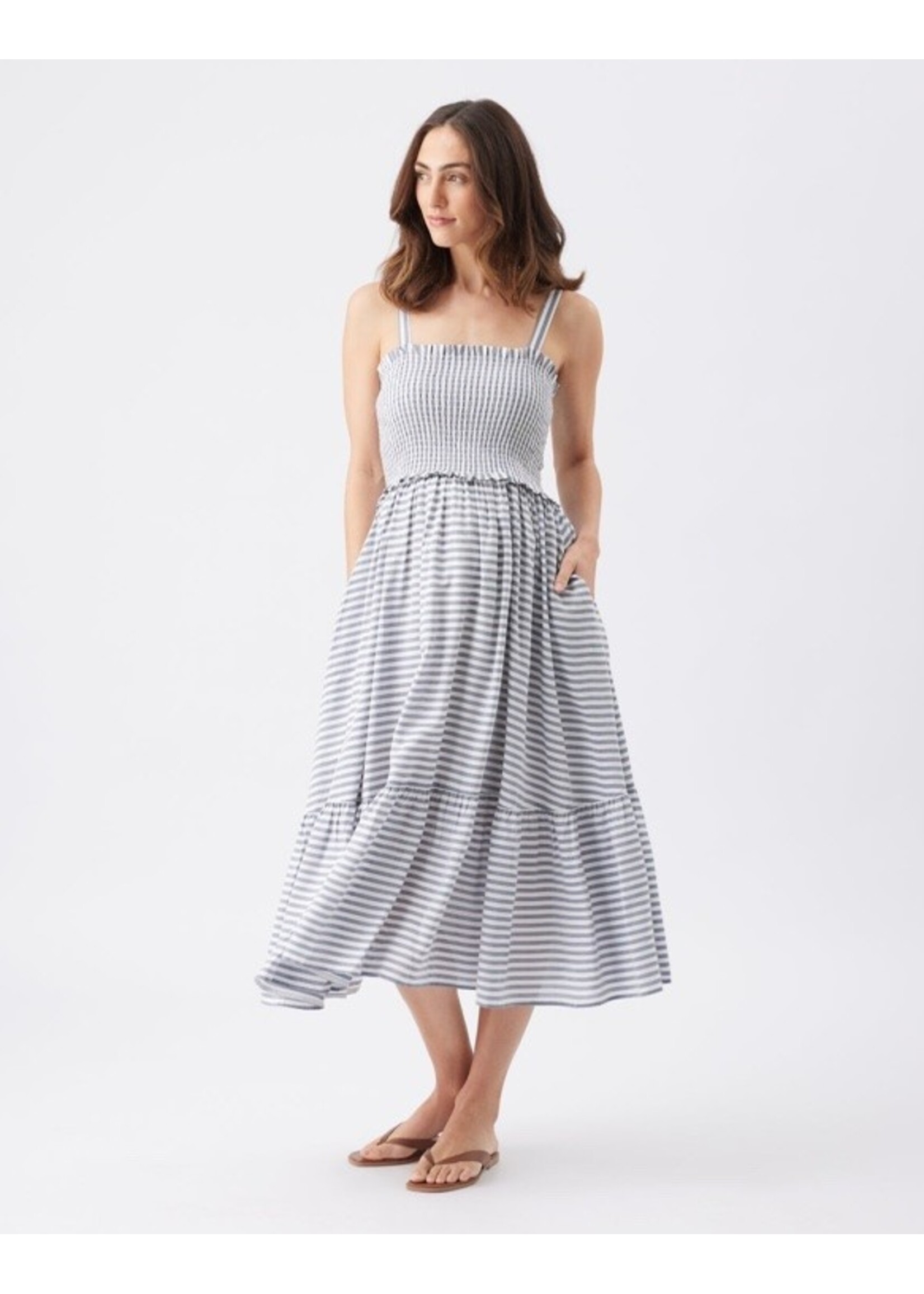 Ripe Maternity Ripe Maternity, Sofia Stripe Dress || Indigo / White