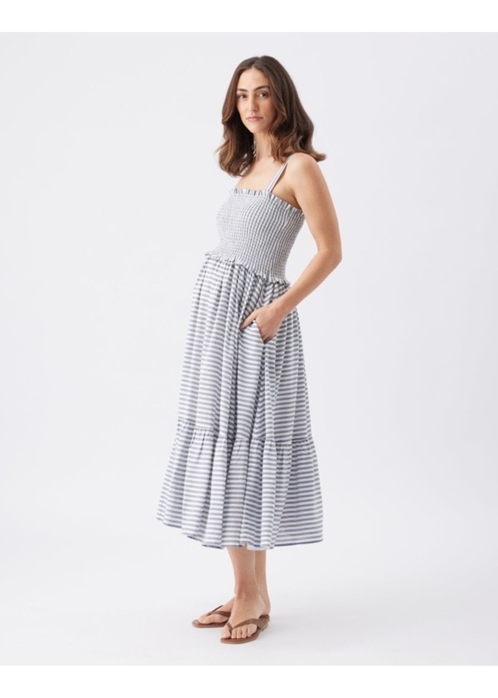 Ripe Maternity Ripe Maternity, Sofia Stripe Dress || Indigo / White