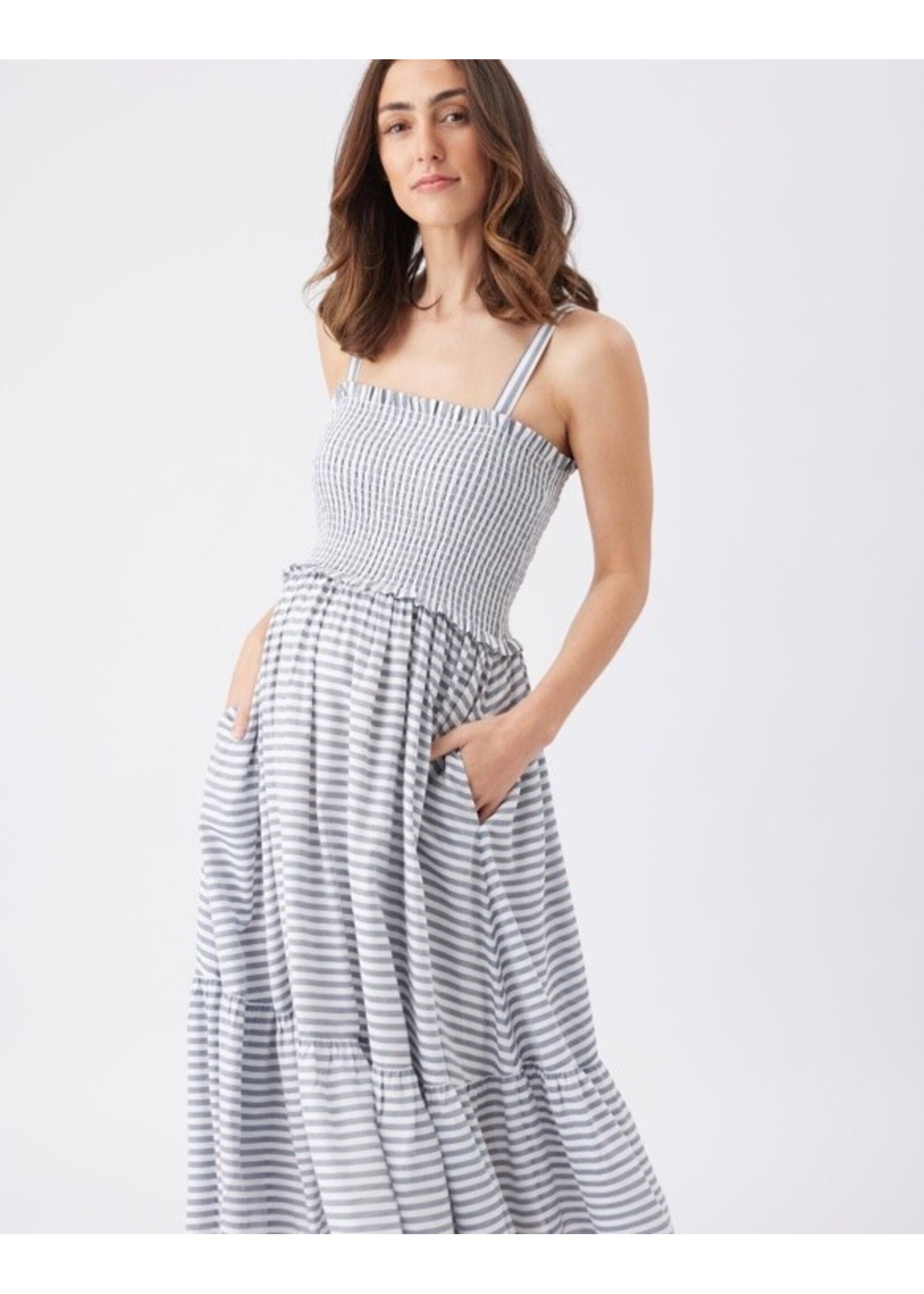 Ripe Maternity Ripe Maternity, Sofia Stripe Dress || Indigo / White