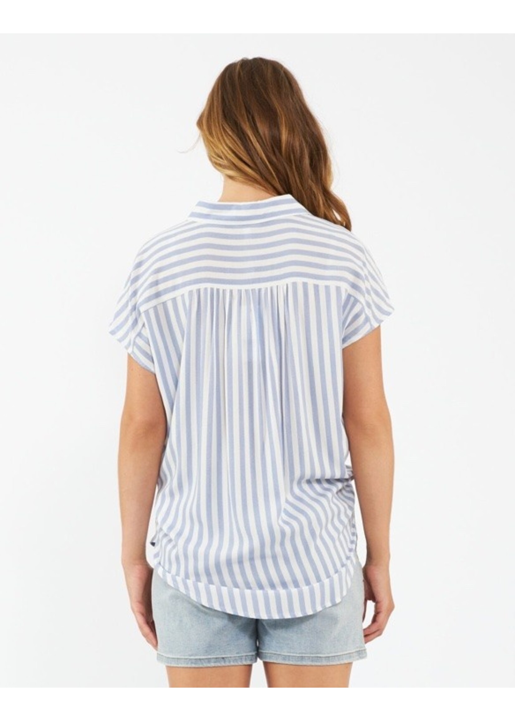 Ripe Maternity Ripe Maternity, Quinn Relaxed Shirt || Blue & White Stripe