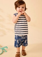 Tea Collection Tea Collection, Terrycloth Tank & Shorts Baby Set || Naval Blue