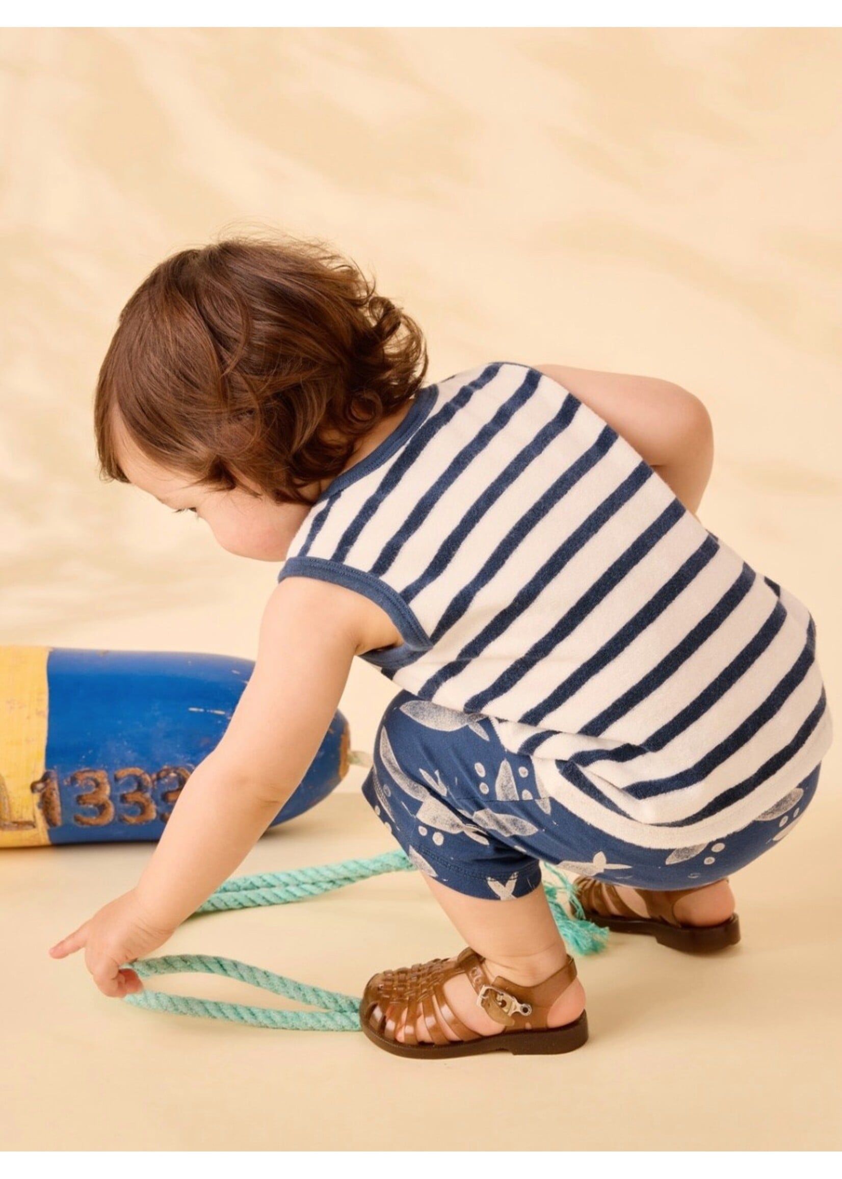 Tea Collection Tea Collection, Terrycloth Tank & Shorts Baby Set || Naval Blue