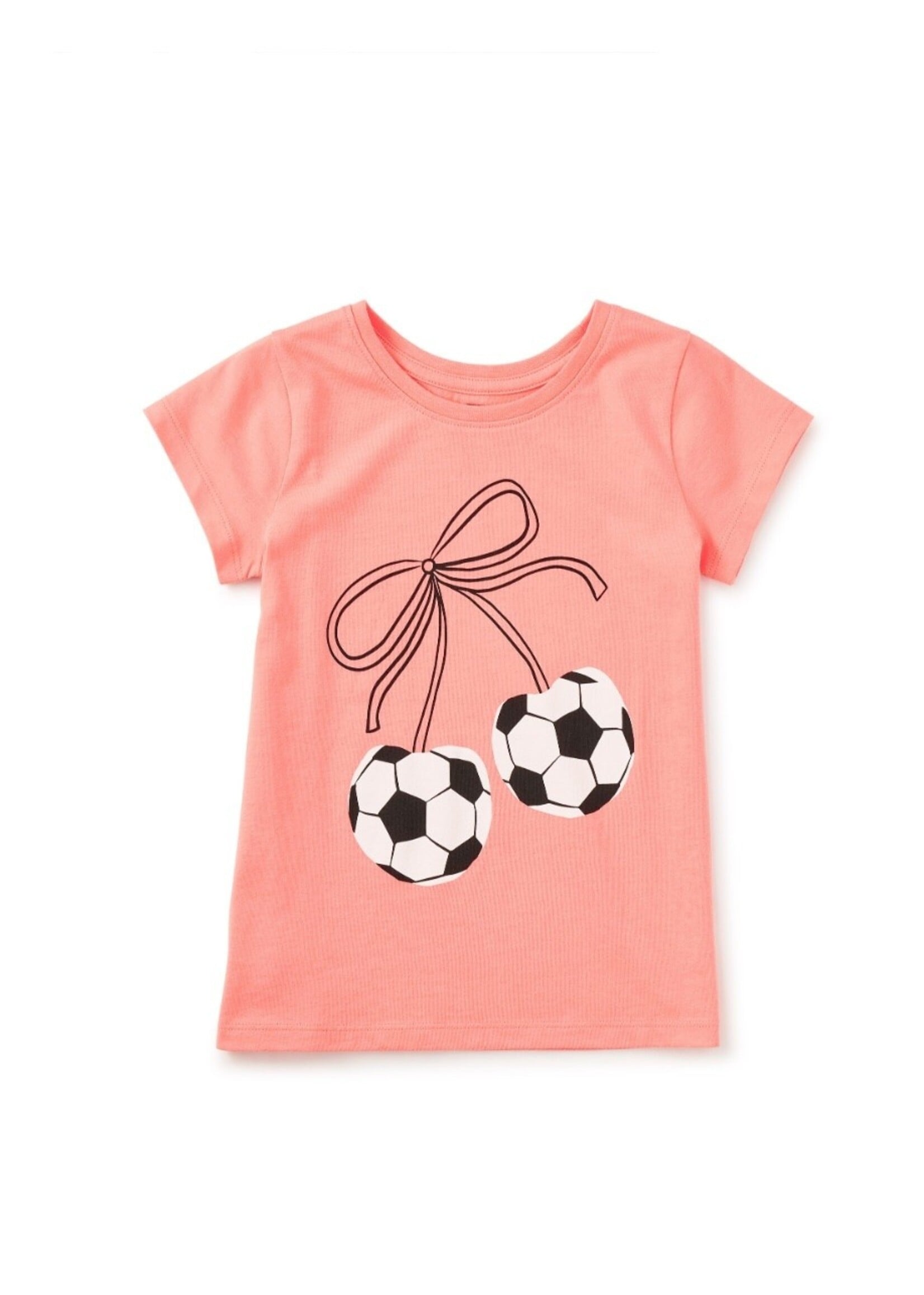 Tea Collection Tea Collection, Soccer Bow Graphic Tee || Sunset Pink