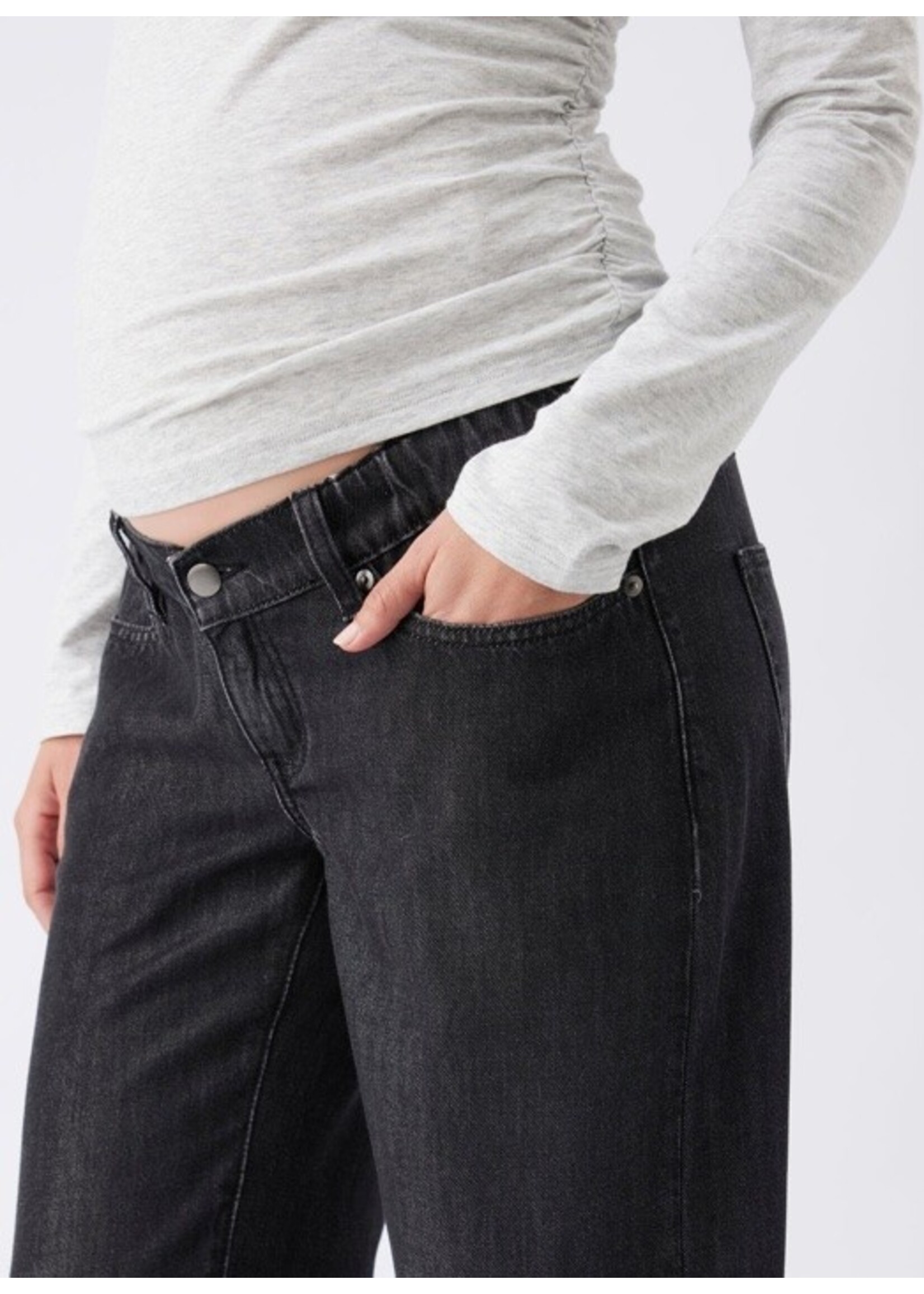 Ripe Maternity Ripe Maternity, Billie Wide Leg Elastic Waist Jean || Black