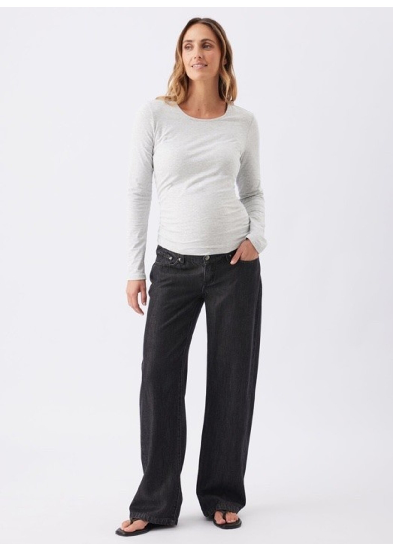 Ripe Maternity Ripe Maternity, Billie Wide Leg Elastic Waist Jean || Black
