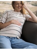Ripe Maternity Ripe Maternity, Claudette Nursing Tee || Ecru / Black