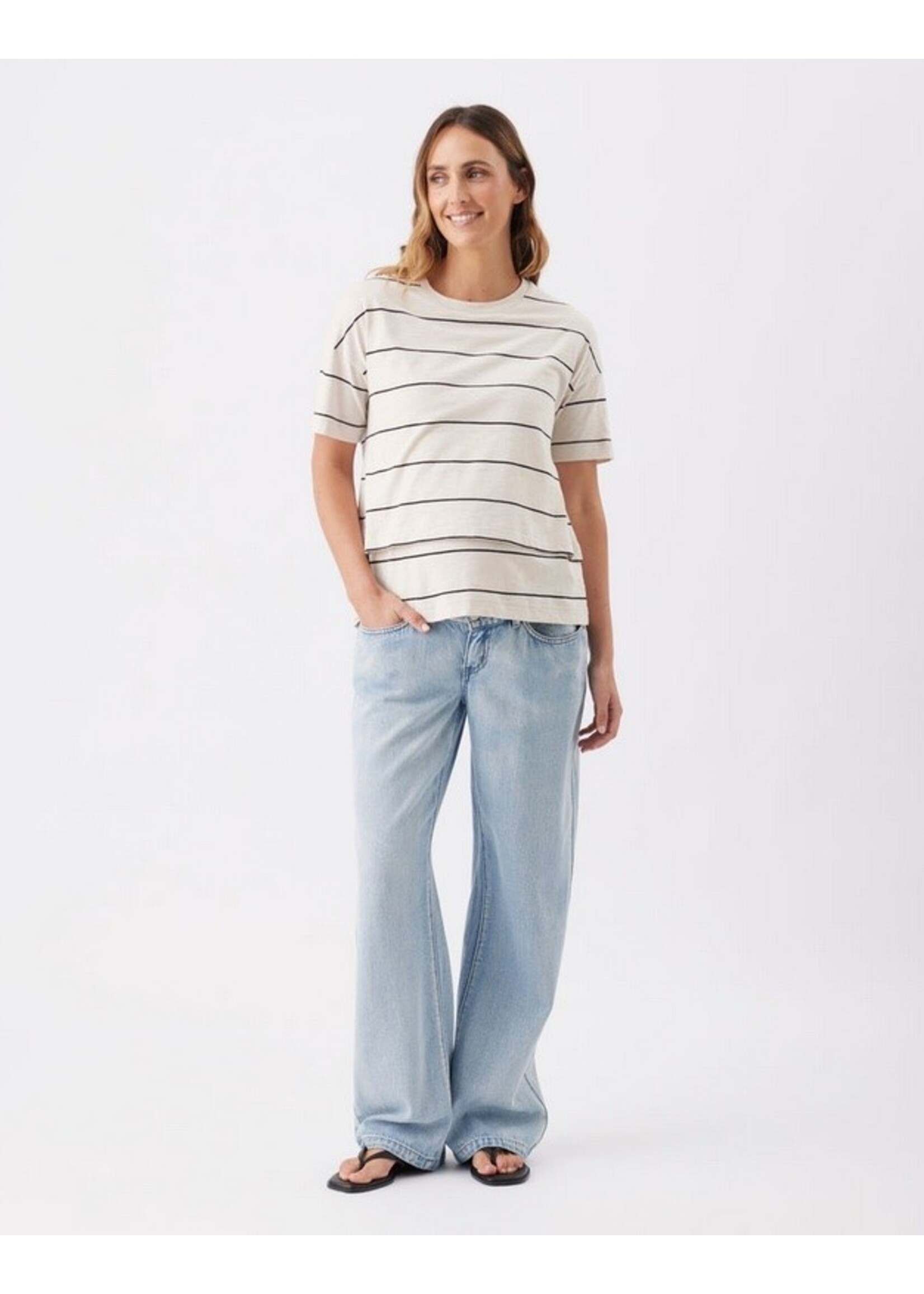 Ripe Maternity Ripe Maternity, Claudette Nursing Tee || Ecru / Black