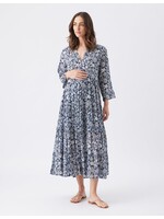 Ripe Maternity Ripe Maternity, Ezra Tiered Dress || Ink / White