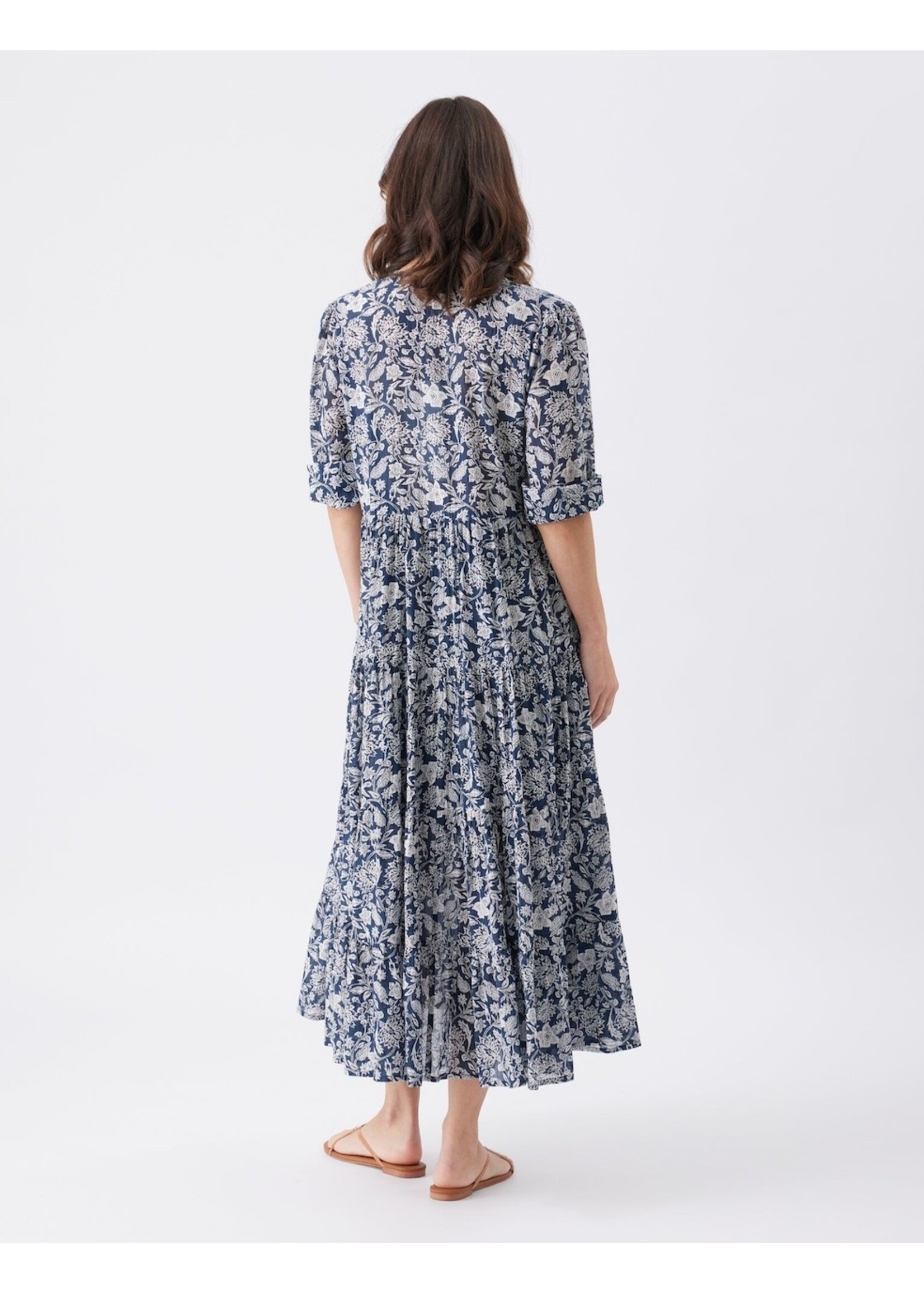 Ripe Maternity Ripe Maternity, Ezra Tiered Dress || Ink / White