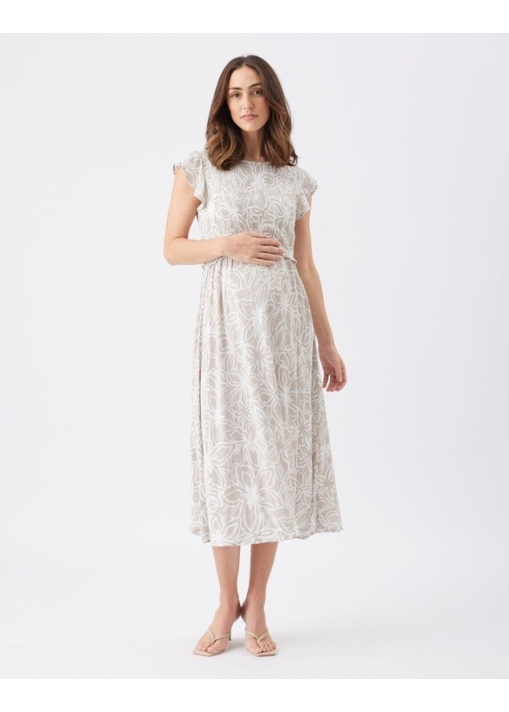 Ripe Maternity Ripe Maternity, Alona Maternity & Nursing Dress || Sand / White