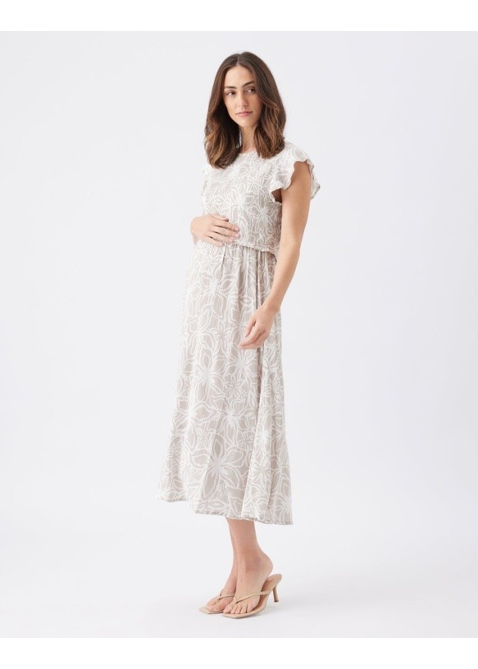 Ripe Maternity Ripe Maternity, Alona Maternity & Nursing Dress || Sand / White