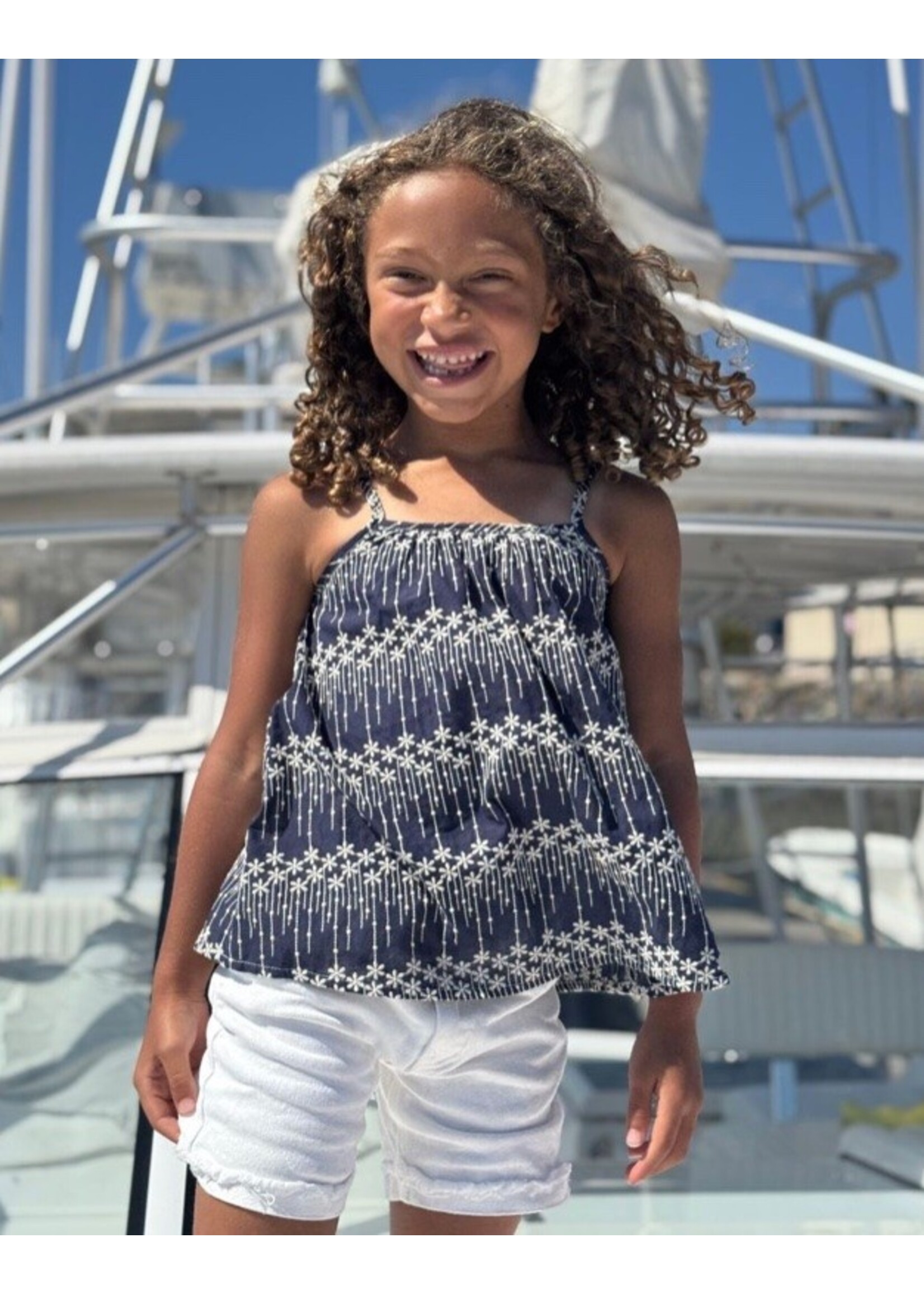 Vignette Vignette, Alexa Top || Navy Embroidery
