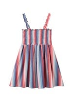 Vignette Vignette, Savannah Dress || Red Blue Multi-Stripe