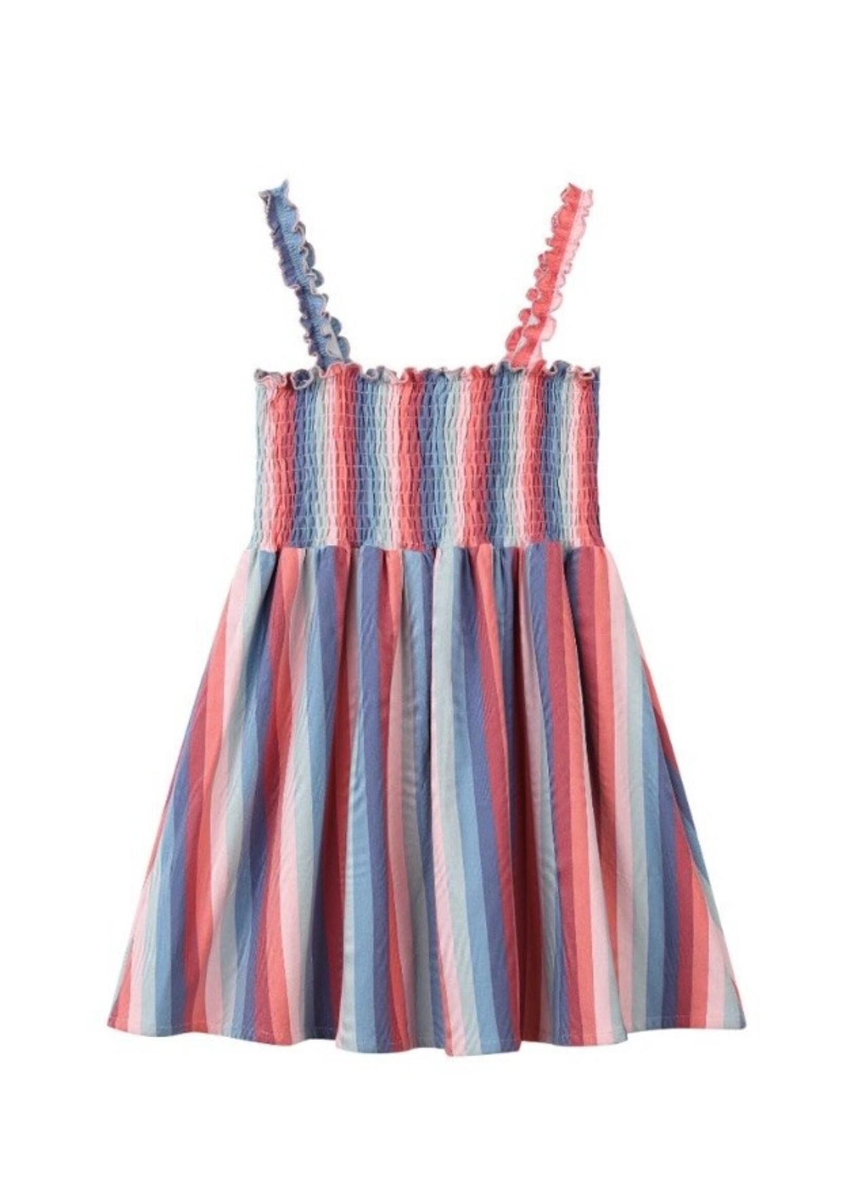 Vignette Vignette, Savannah Dress || Red Blue Multi-Stripe