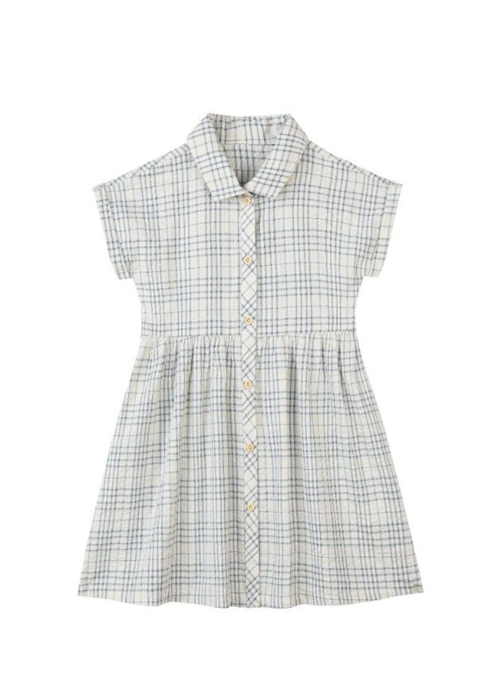 Vignette Vignette, Heather Dress || Blue Plaid Seersucker