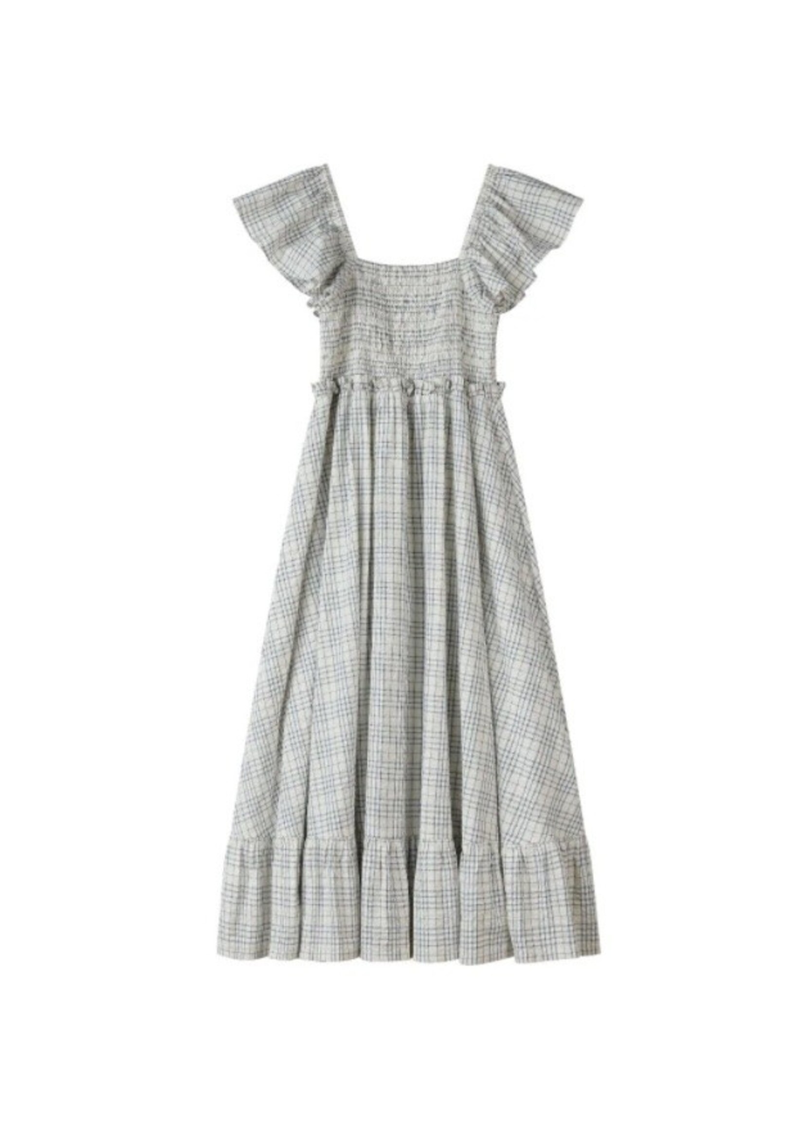 Vignette Vignette, Women's Poly Dress || Blue Plaid Seersucker