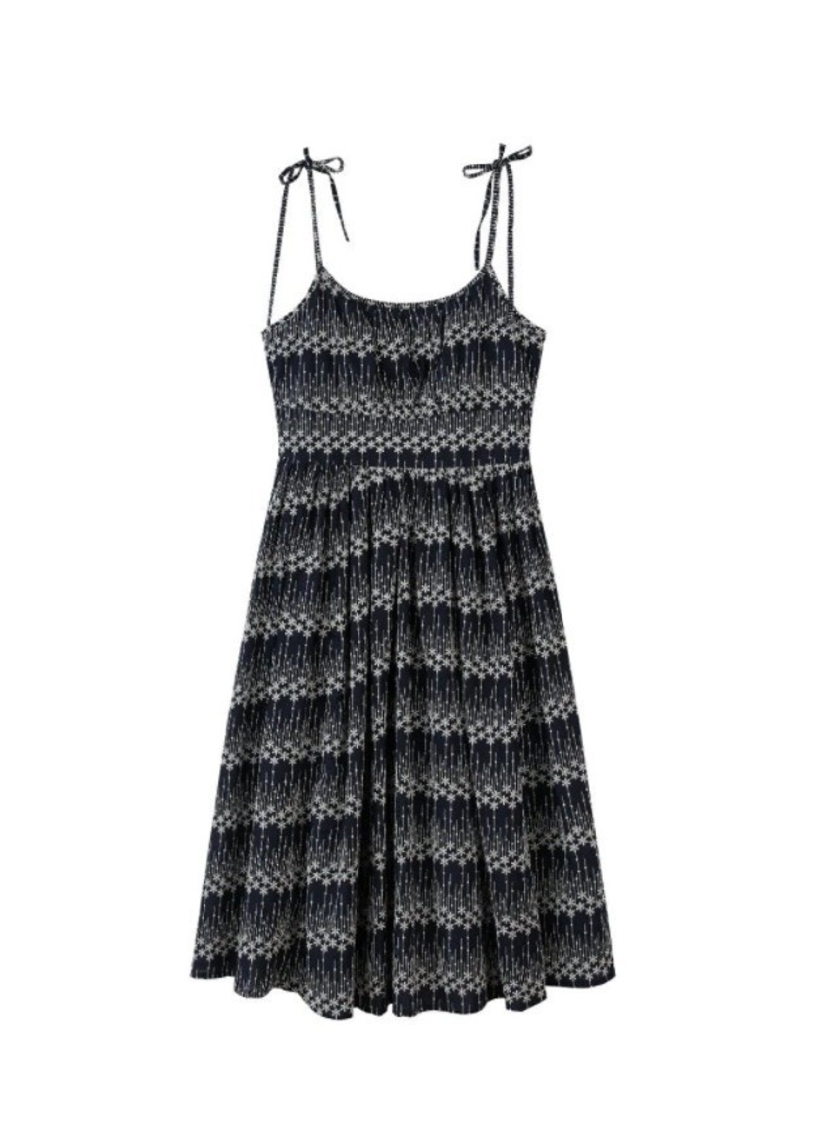 Vignette Vignette, Women's Evelyn Dress || Navy Embroidery
