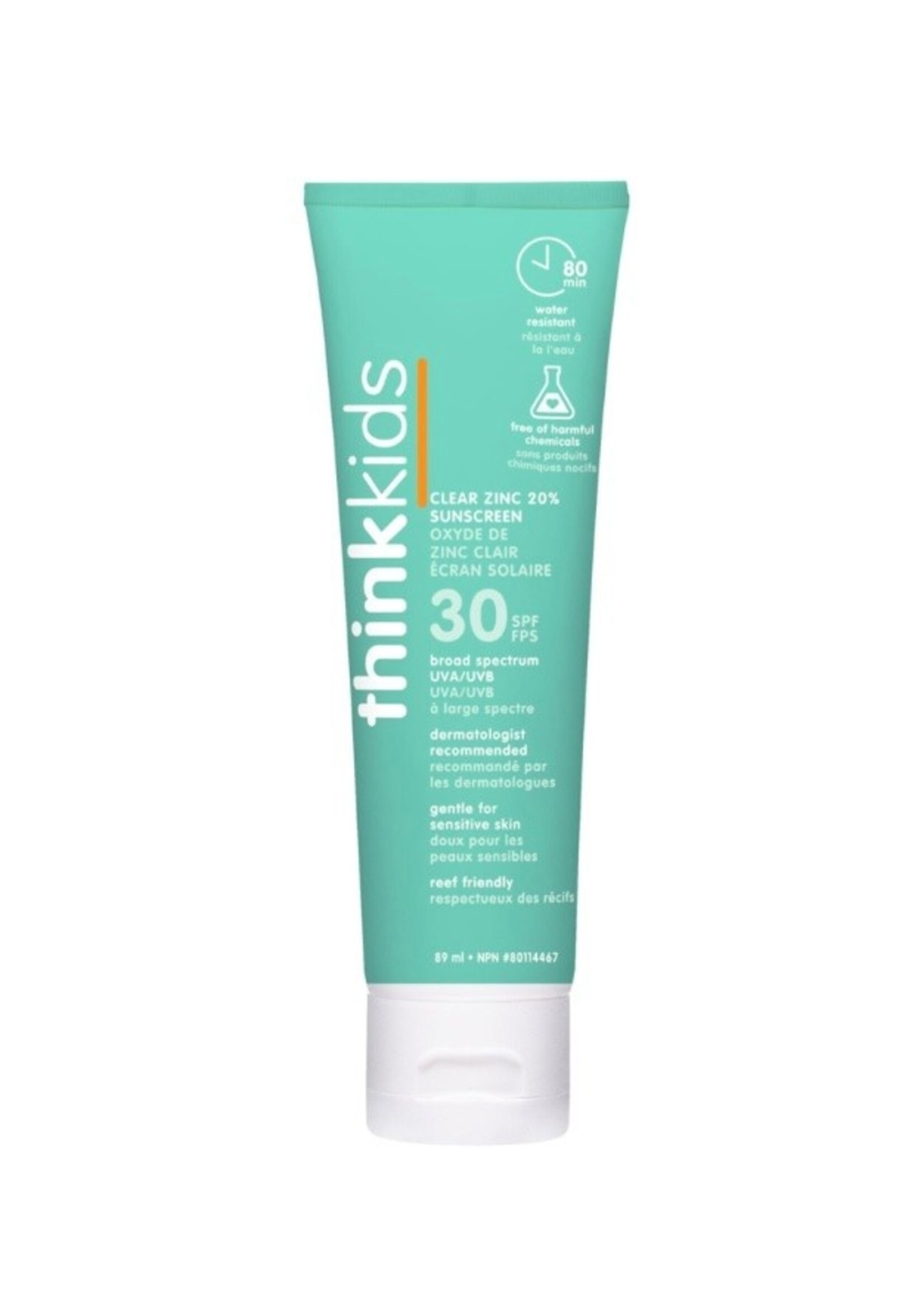 Thinksport Think Kids Clear Zinc Sunscreen SPF 30 || 3 fl oz | 89 ml