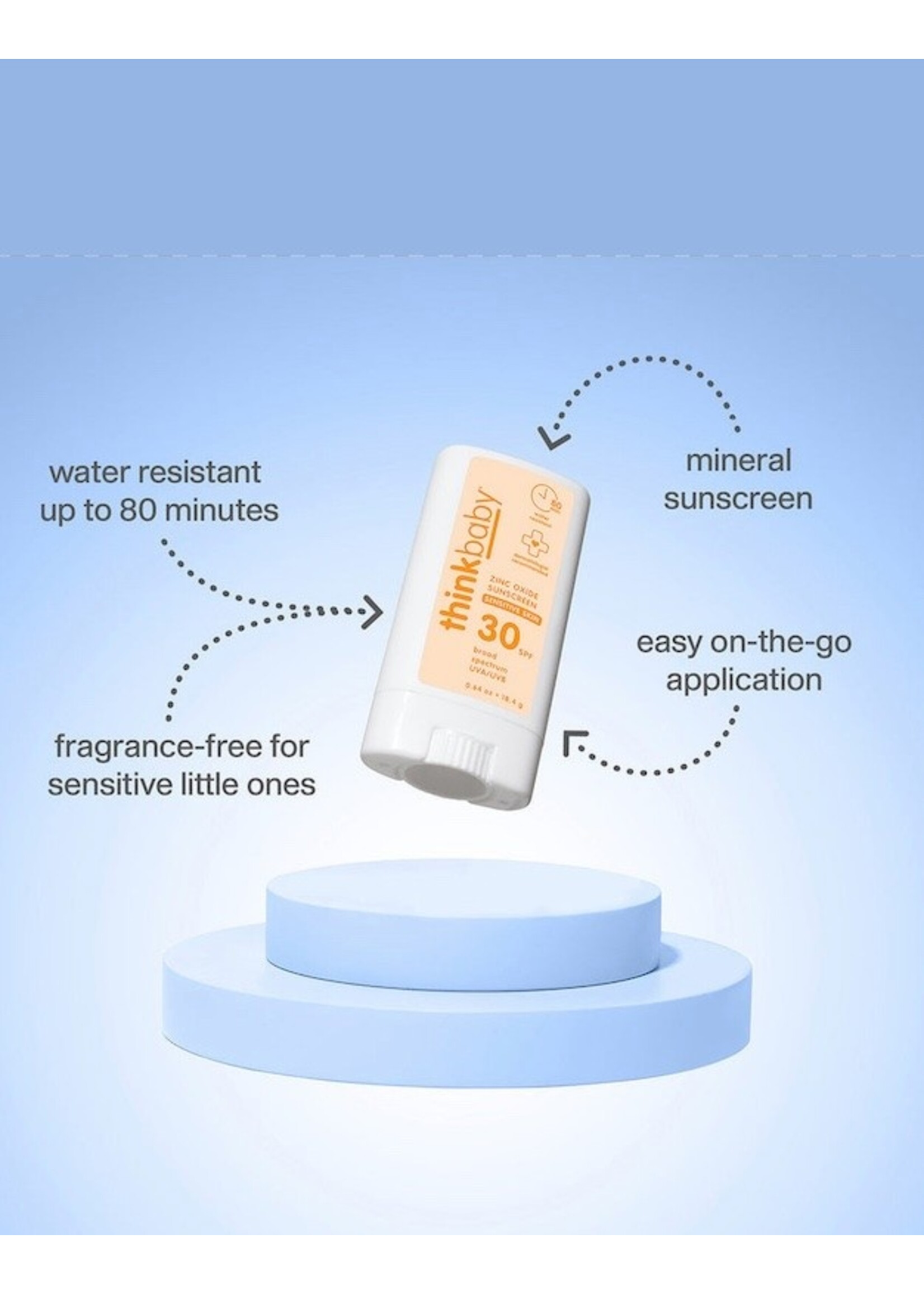 Thinksport Think Baby Mineral Based Sunscreen Sensitive Skin Stick SPF 30 || 18.4 grams