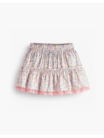 Souris Mini Souris Mini, Floral Print Skirt || White Multi