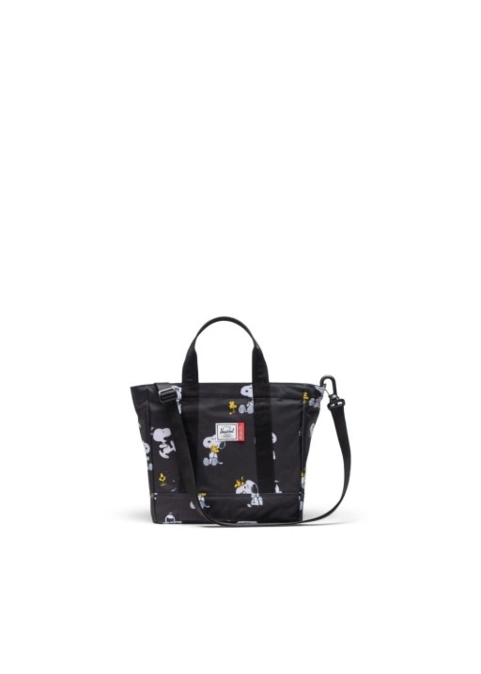 Herschel Supply Co. Peanuts® Herschel Heritage™ Small Tote || Snoopy and Woodstock Black
