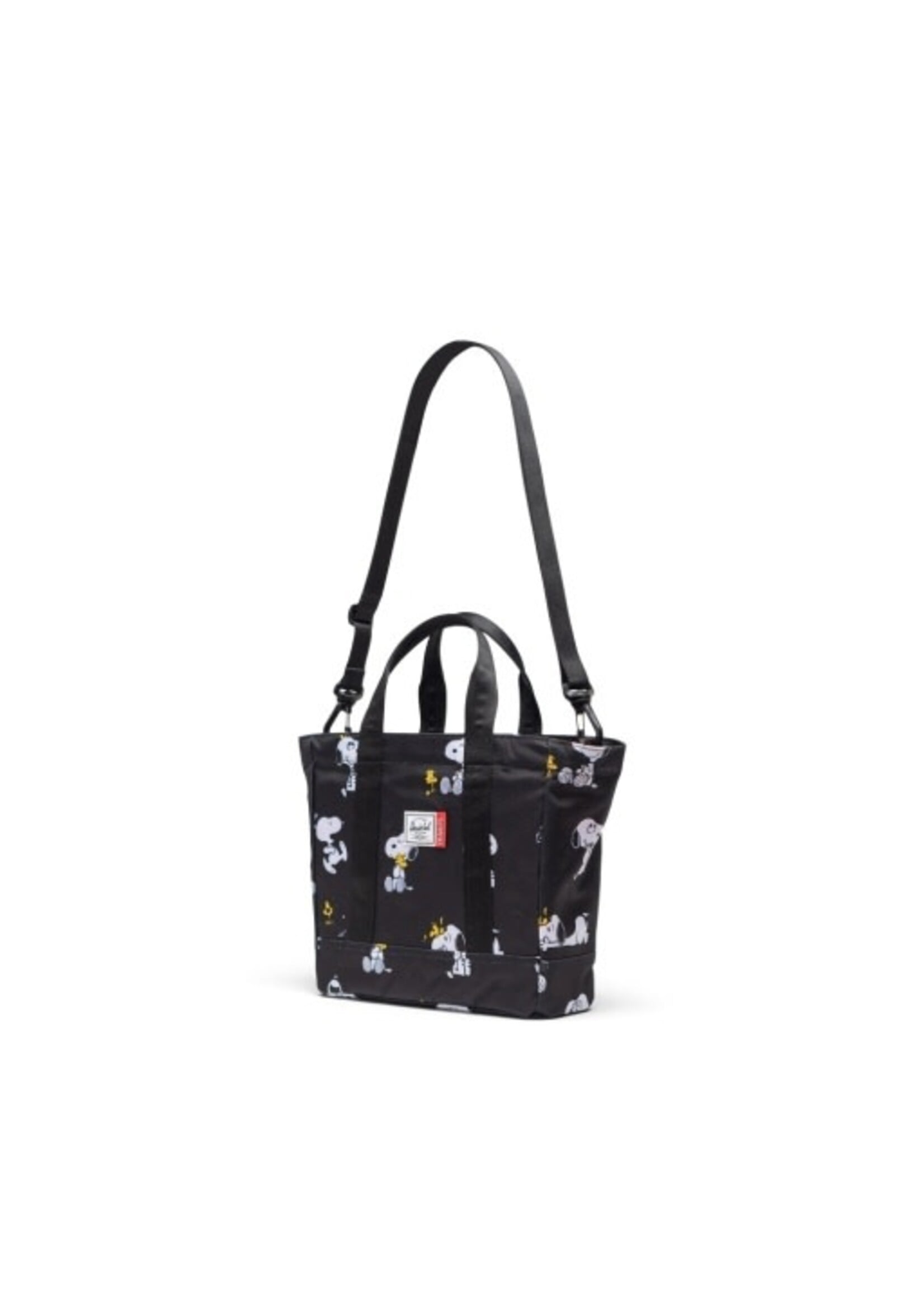 Herschel Supply Co. Peanuts® Herschel Heritage™ Small Tote || Snoopy and Woodstock Black