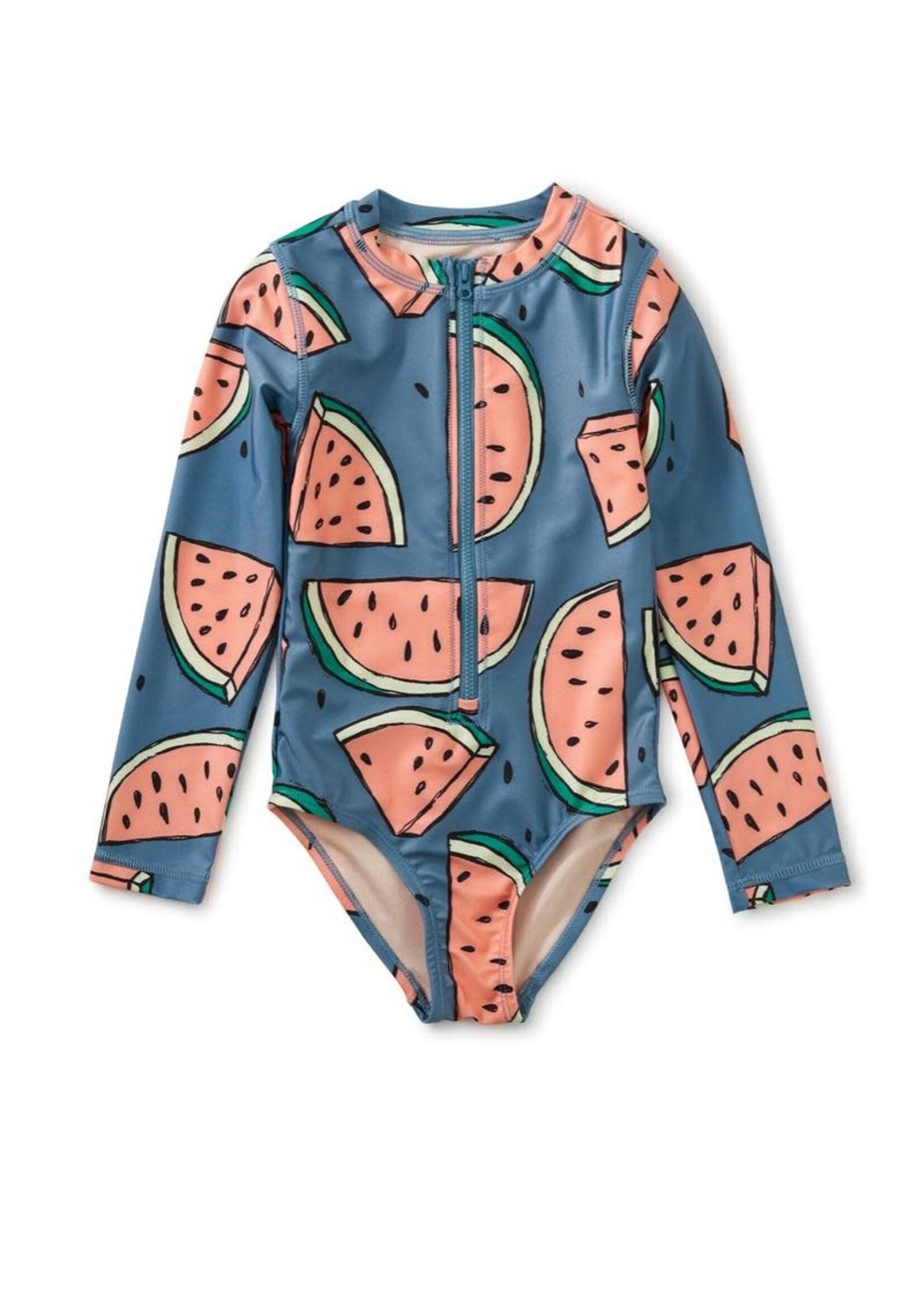 Tea Collection Tea Collection, Long Sleeve One-Piece Swimsuit || Watermelon