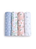 Aden + Anais Aden + Anais, Essentials Cotton Swaddle 4 pack || Butterfly Garden