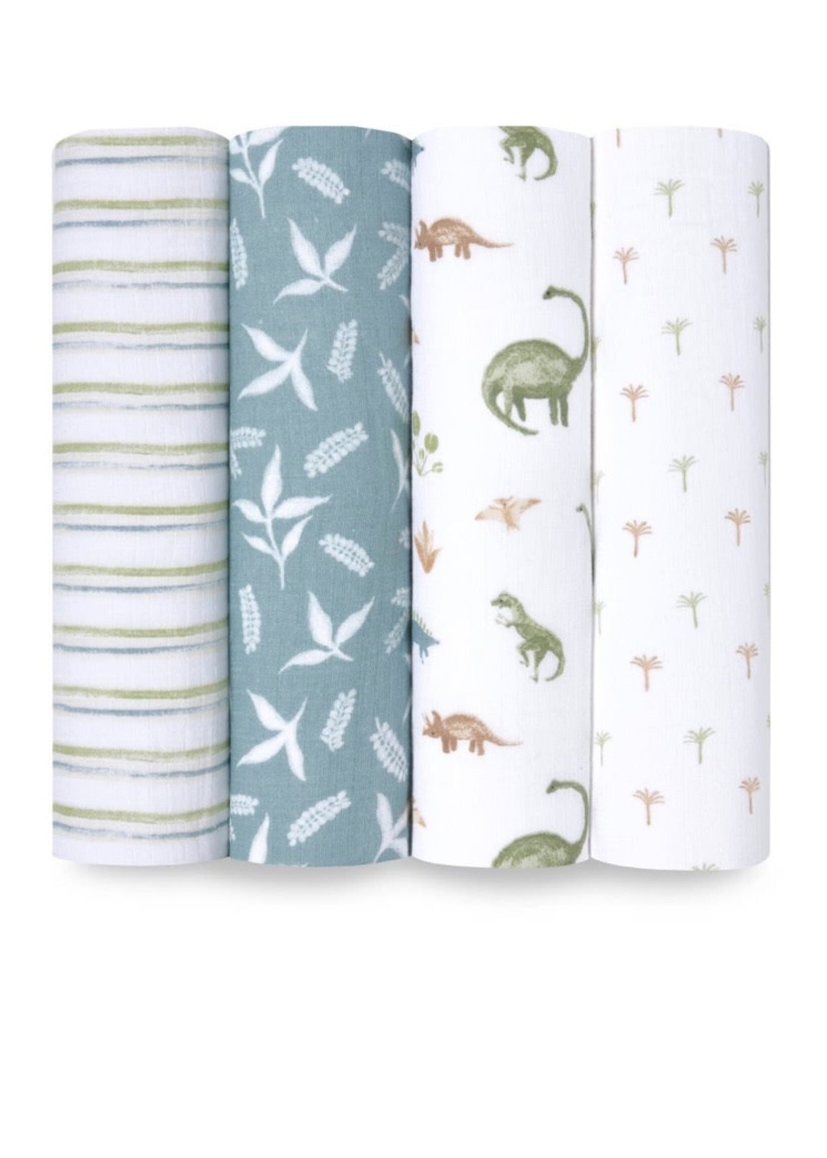 Aden + Anais Aden + Anais, Essentials Cotton Muslin Swaddles 4pk || Dino Jungle