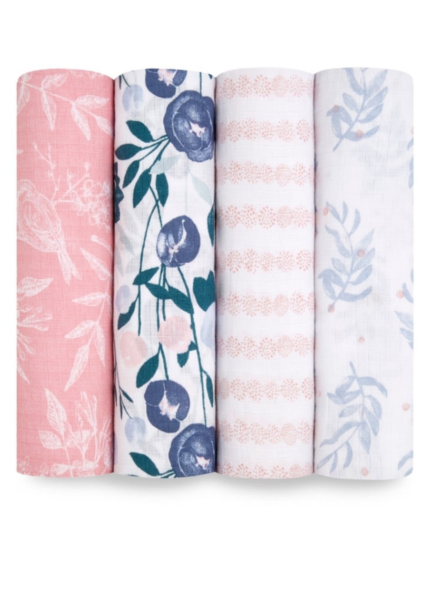 Aden + Anais aden+anais, Essentials Cotton Muslin Swaddles 4pk || Flowers Bloom