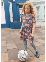 Tea Collection Tea Collection,  Short Sleeve Twirl Dress || Double Decker Bus