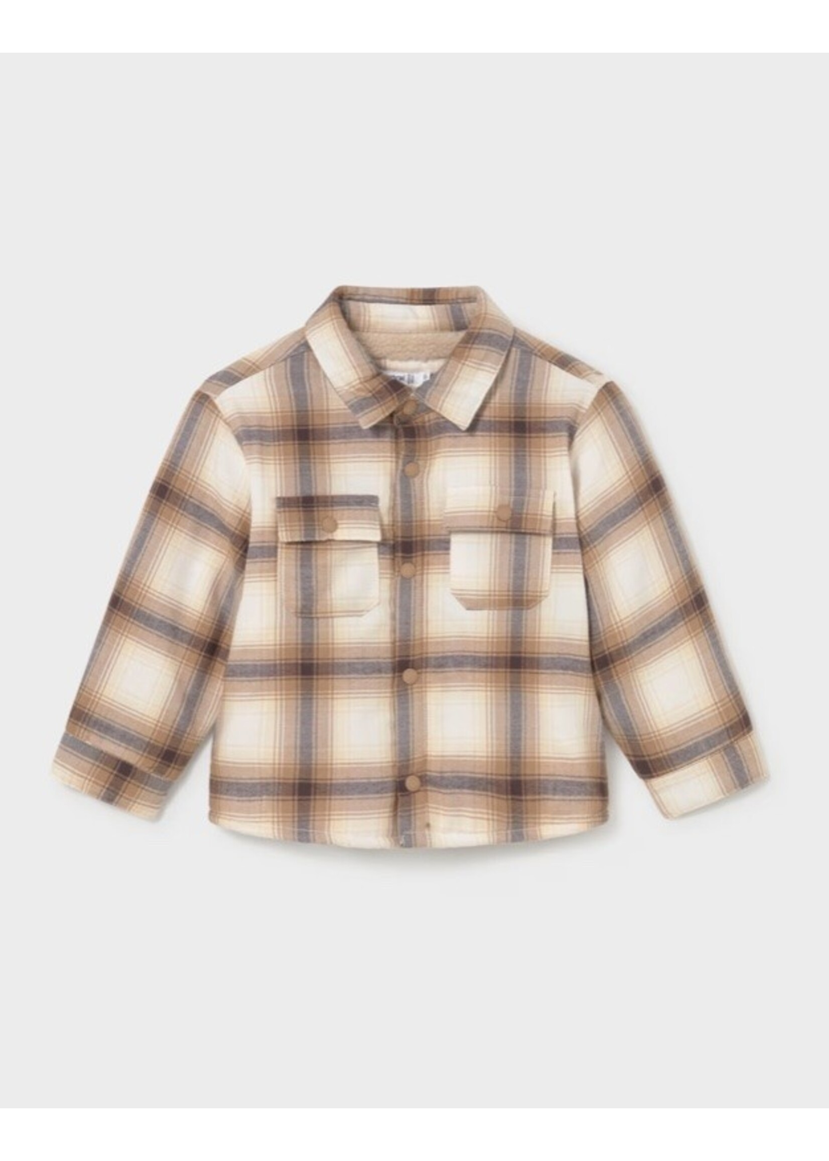 Mayoral Mayoral, Baby Plaid Overshirt || Biscuit