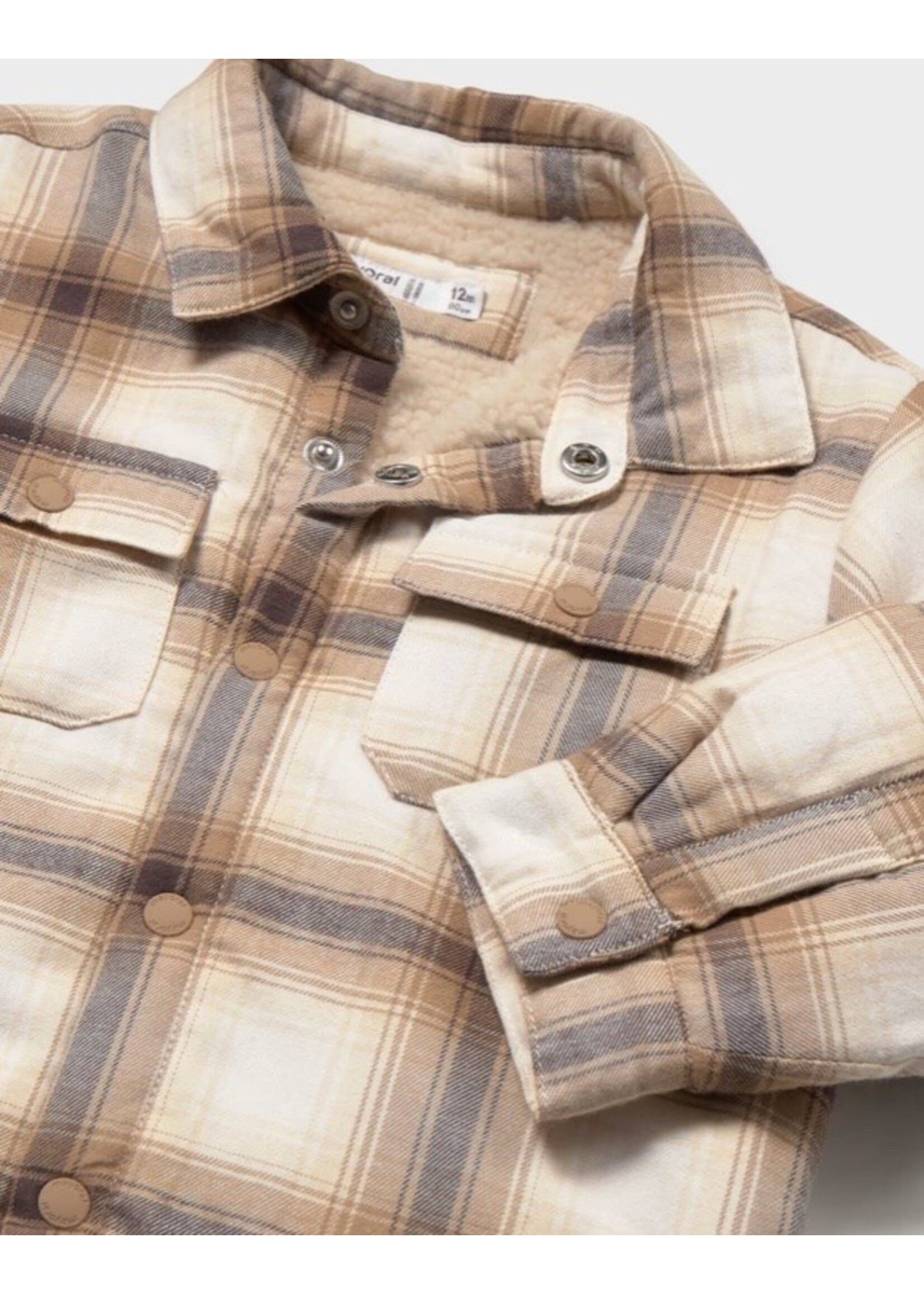 Mayoral Mayoral, Baby Plaid Overshirt || Biscuit