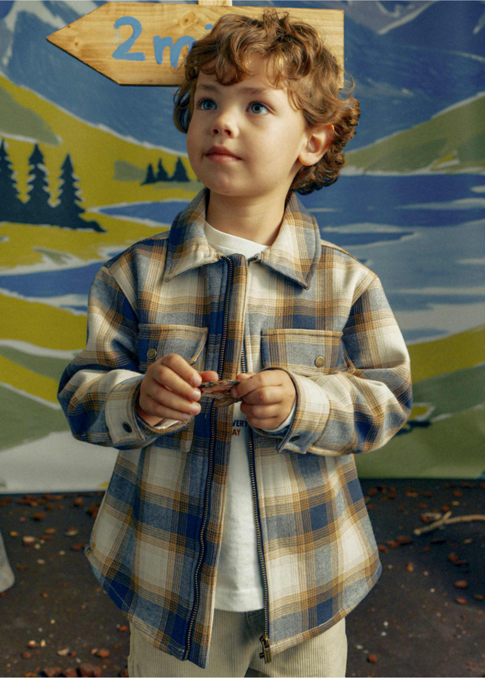 Mayoral Mayoral, Boy Plaid Jacket || Ink