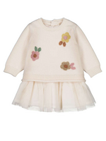 Mayoral Mayoral, Newborn Girl Tricot Tulle Dress || Cream