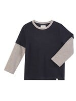 Me & Henry Me & Henry,  Cameron Mock Sleeve Tee || Navy Waffle