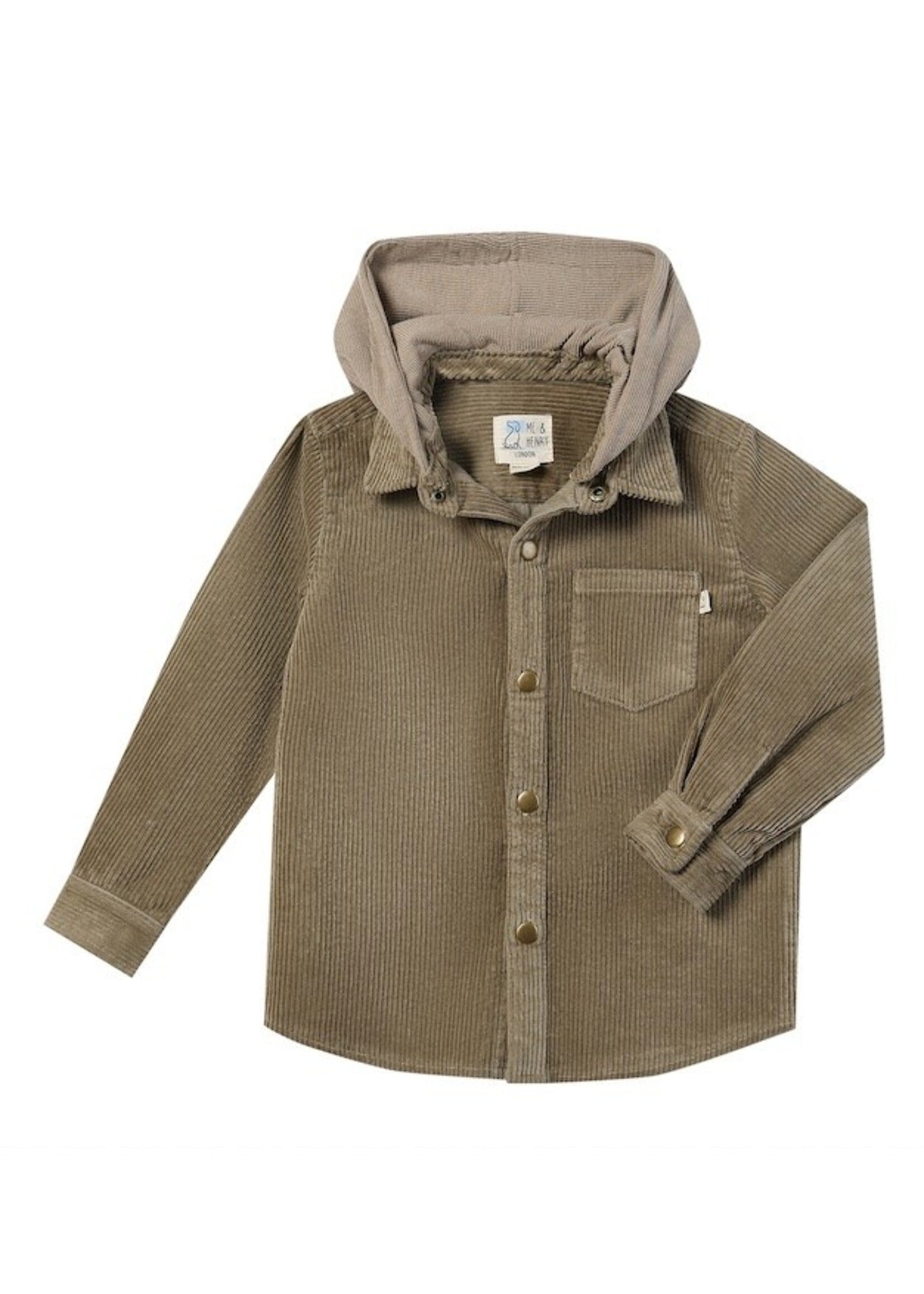 Me & Henry Me & Henry,  Erin Hooded Shirt || Beige Chord