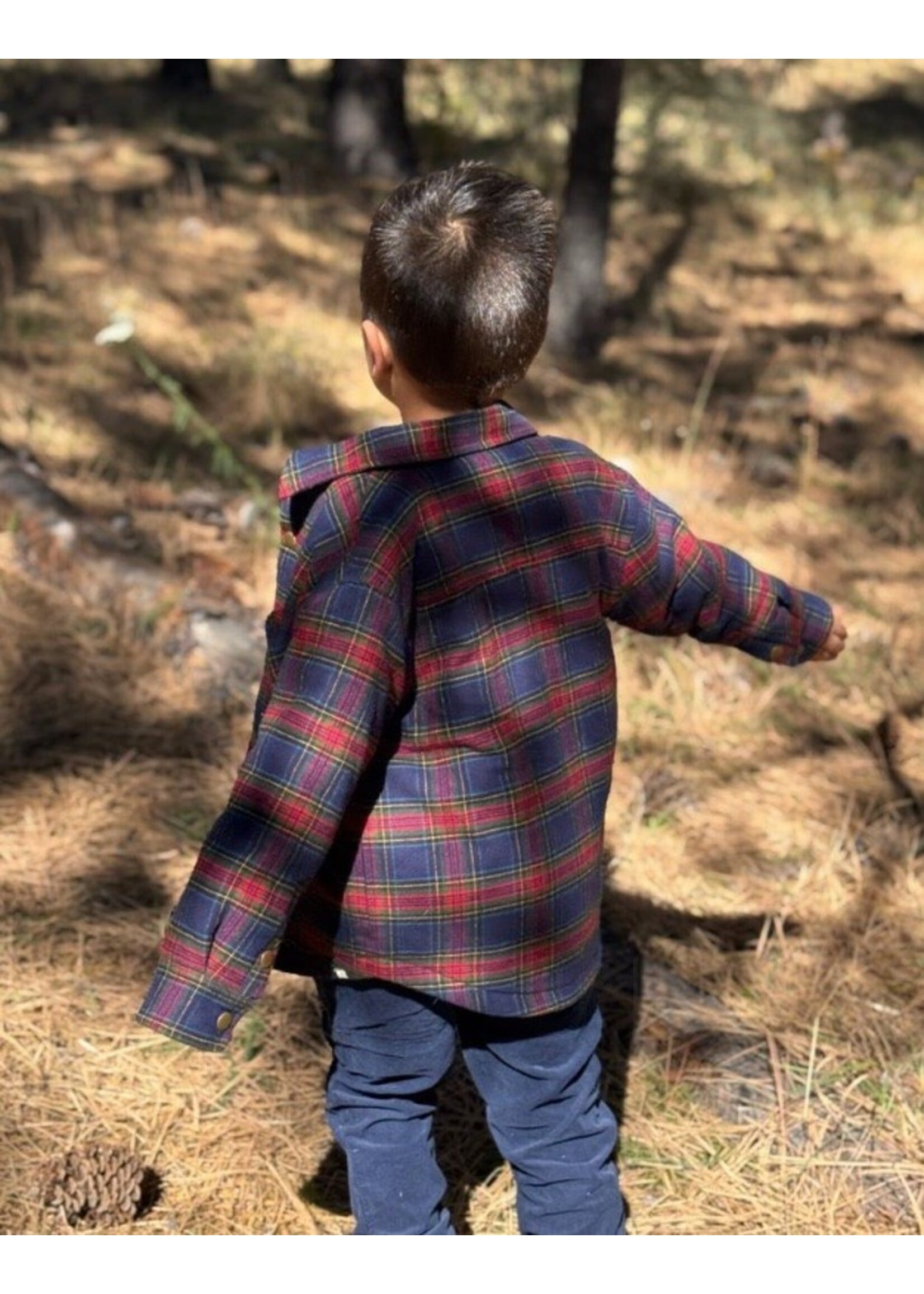 Me & Henry Me & Henry,  Hiker Padded Jacket || Navy Plaid