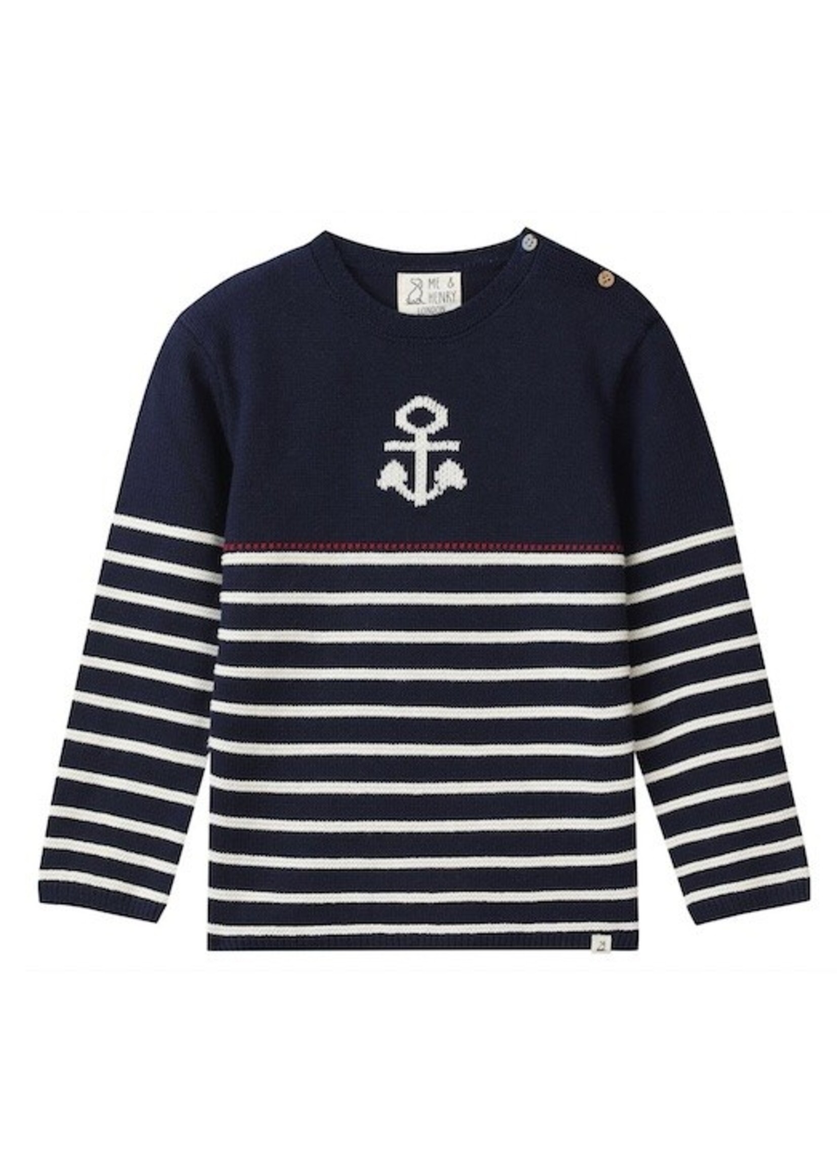 Me & Henry Me & Henry, Anchor Sweater || Navy / White