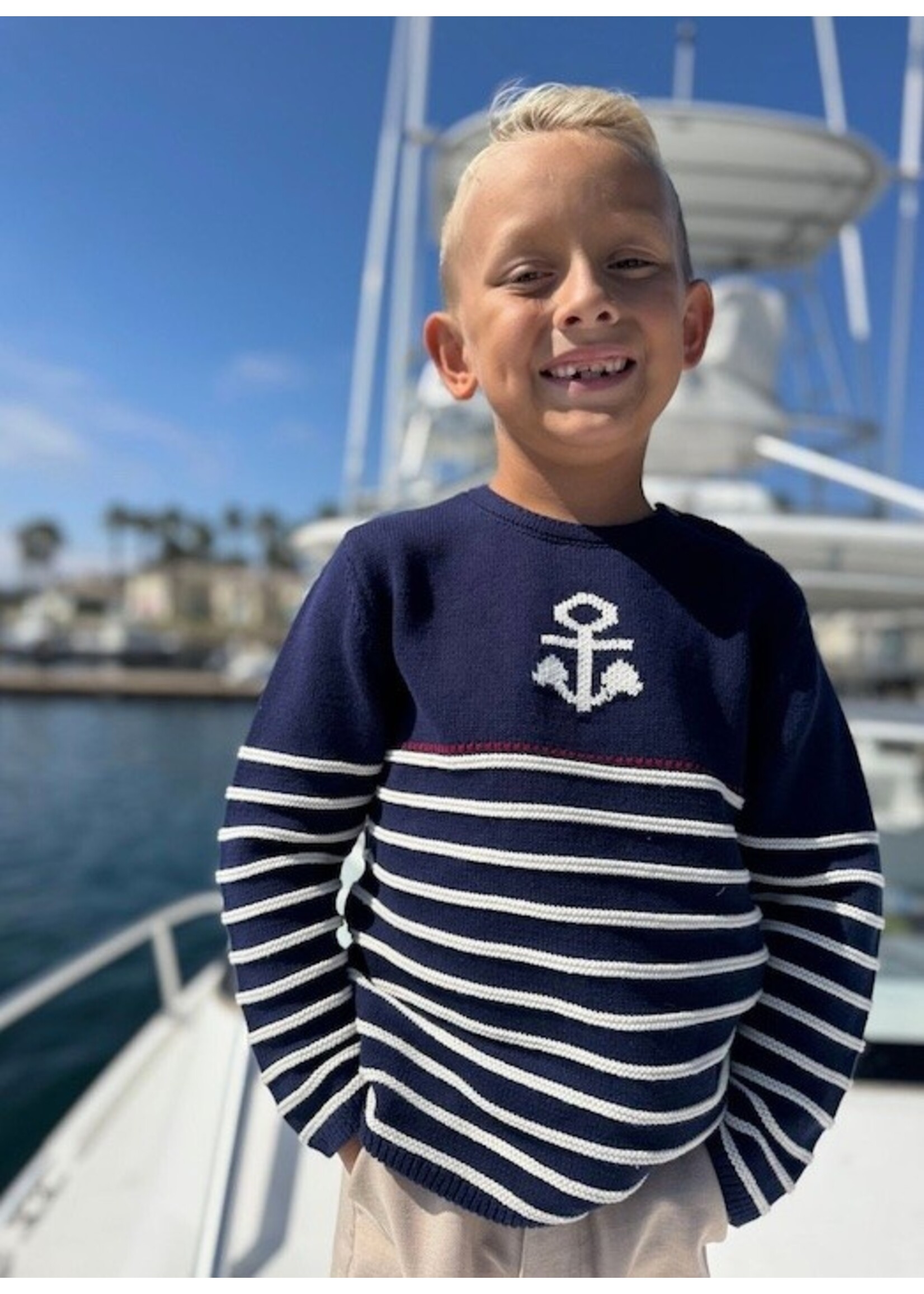 Me & Henry Me & Henry, Anchor Sweater || Navy / White