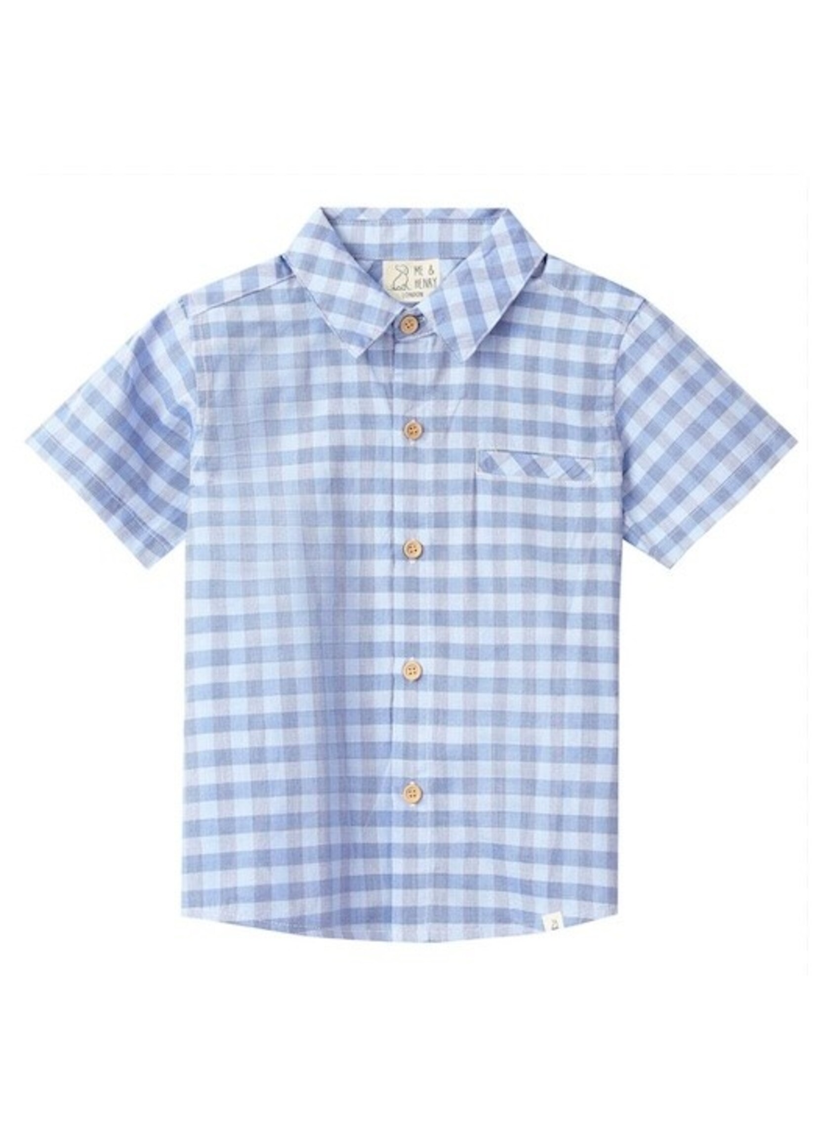 Me & Henry Me & Henry, Newport Woven Button Down Shirt || Dark Chambray Plaid