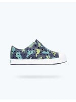 Native Shoes Native Shoes, Jefferson Print Child ||  Regatta Blue/ Shell White/ Trinket Dinosaurs