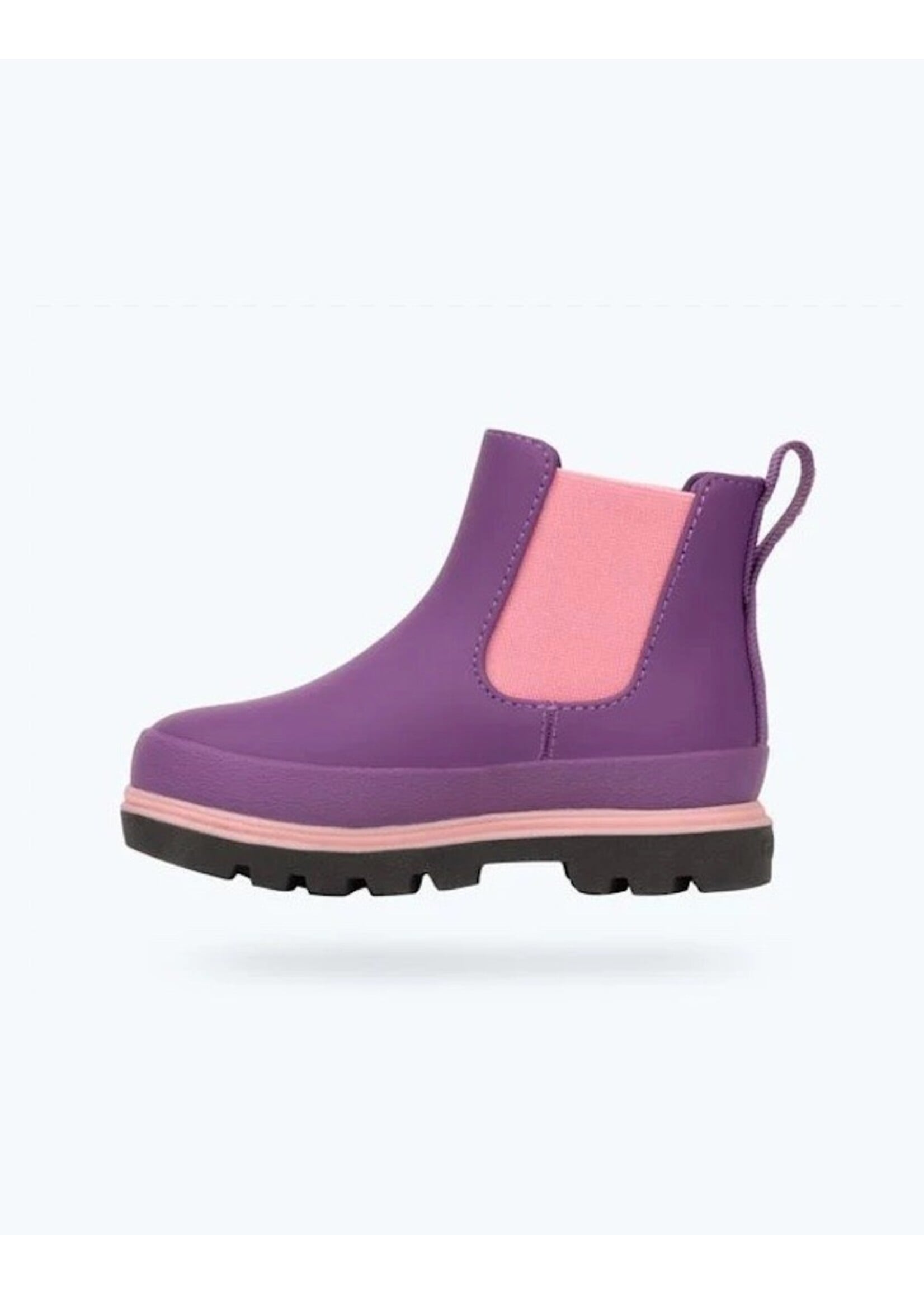 Native Shoes Native, Kensington Chelsea Child || Orchid Purple/ Jiffy Black/ Parachute Pink