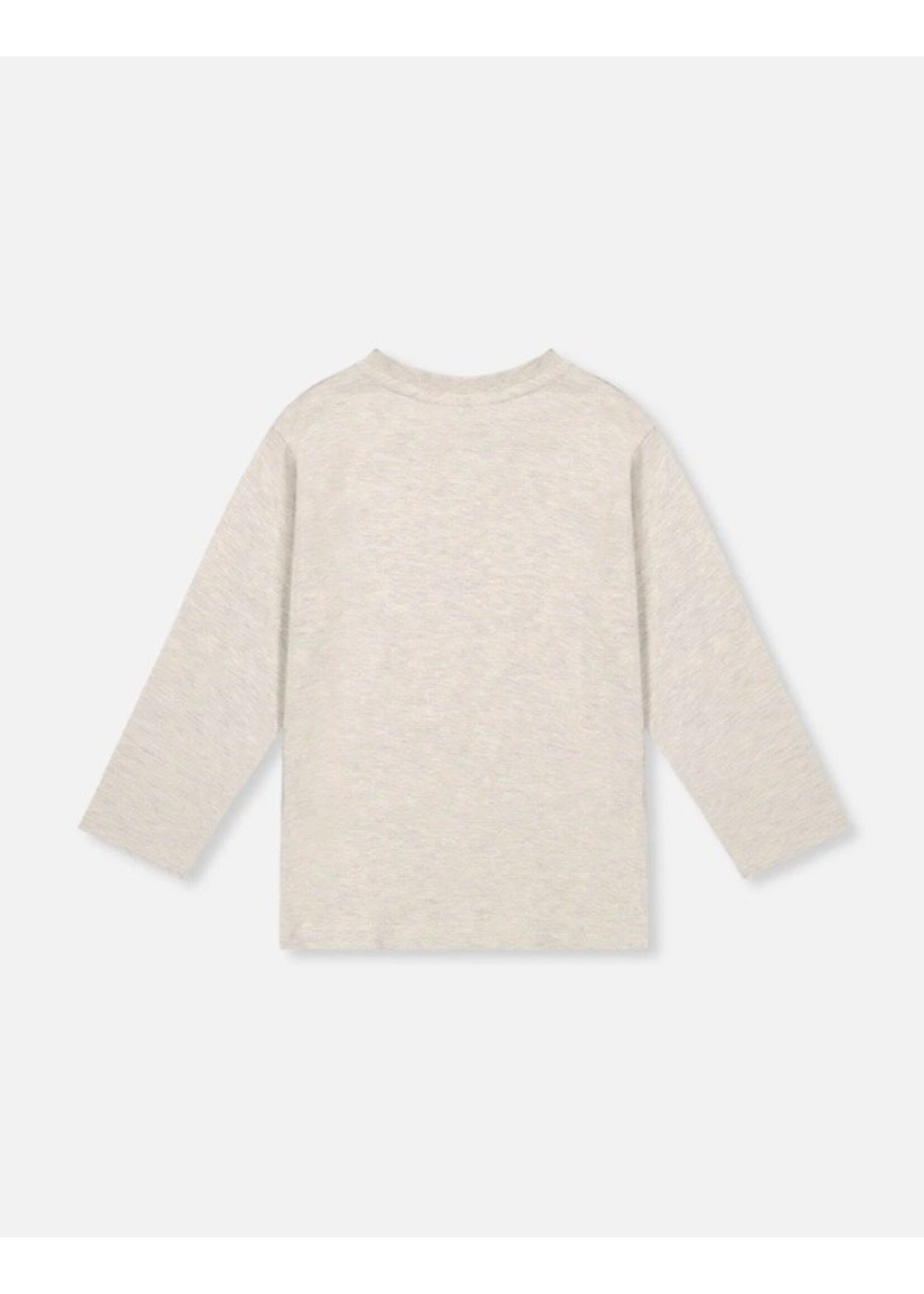 Deux Par Deux Deux Par Deux, Organic Cotton Long Sleeve T-Shirt Heather ||Grey