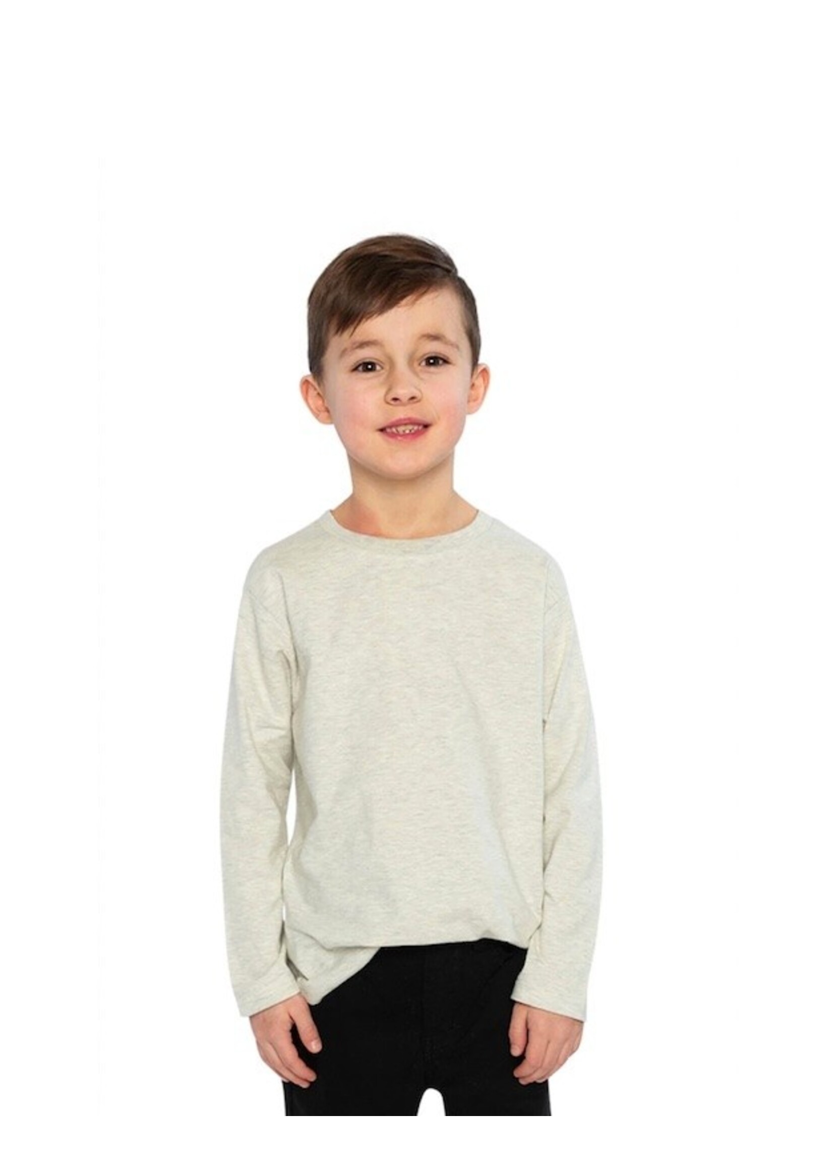 Deux Par Deux Deux Par Deux, Organic Cotton Long Sleeve T-Shirt Heather ||Grey