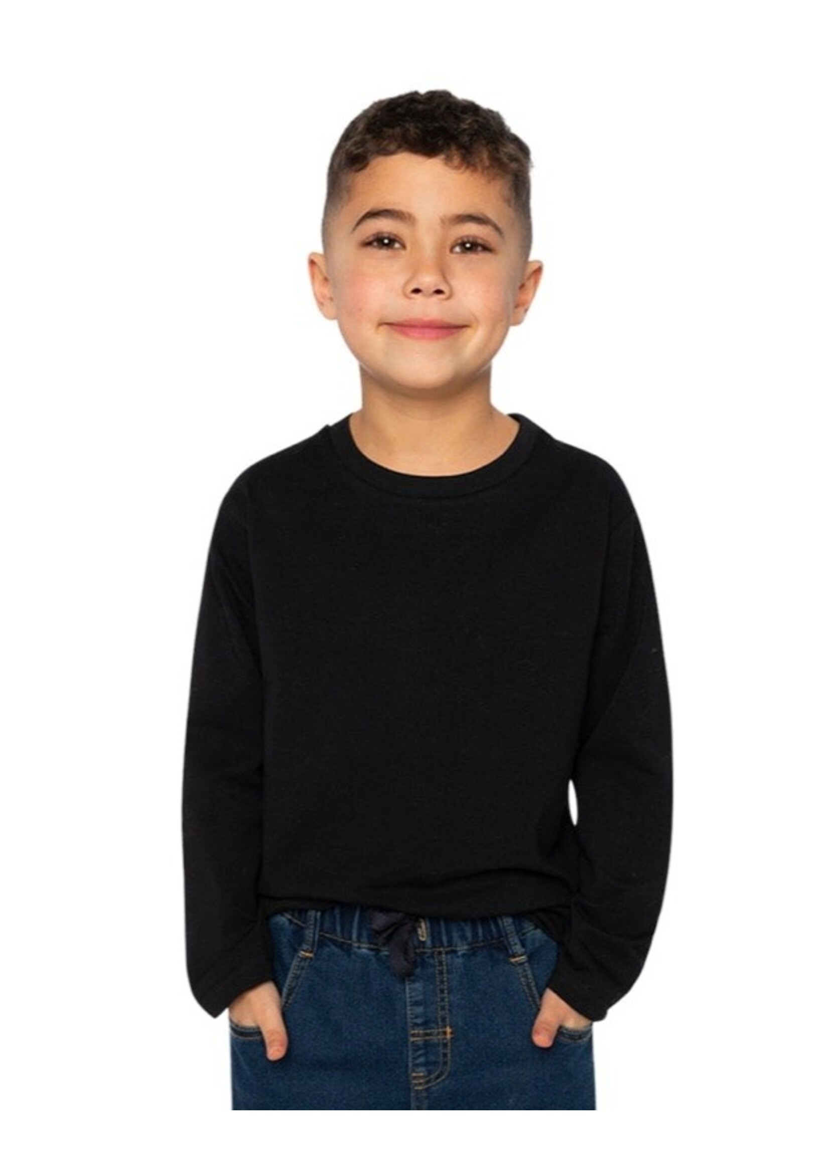 Deux Par Deux Deux Par Deux, Organic Cotton Long Sleeve T-Shirt Heather || Black